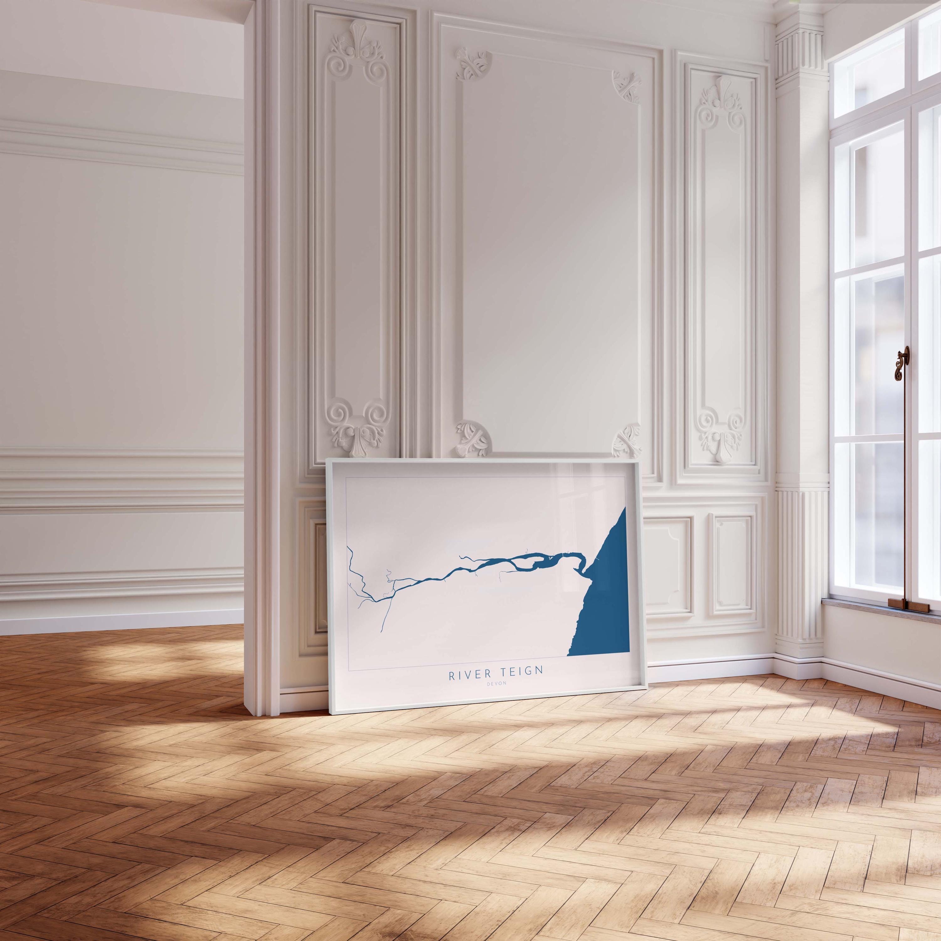 River Teign Map Art - Teignmouth Map Print, Devon Map Art, Teignmouth Travel Poster, Shaldon Art Print, Devon Gift, Devon Poster Print