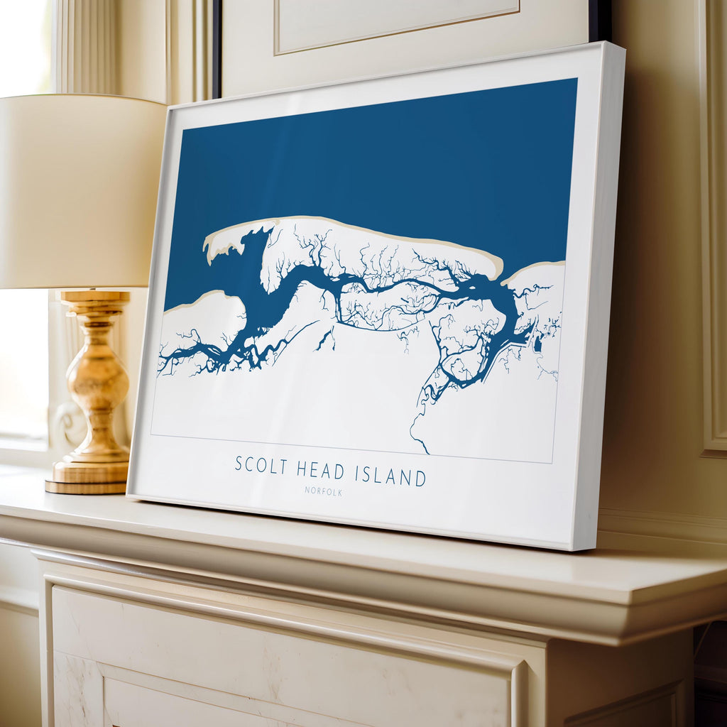 Scolt Head Island Map Art - Norfolk Map, Brancaster Beach Art, Burnham Overy Map, North Norfolk Coast, Norfolk Travel Print, Burnham Market