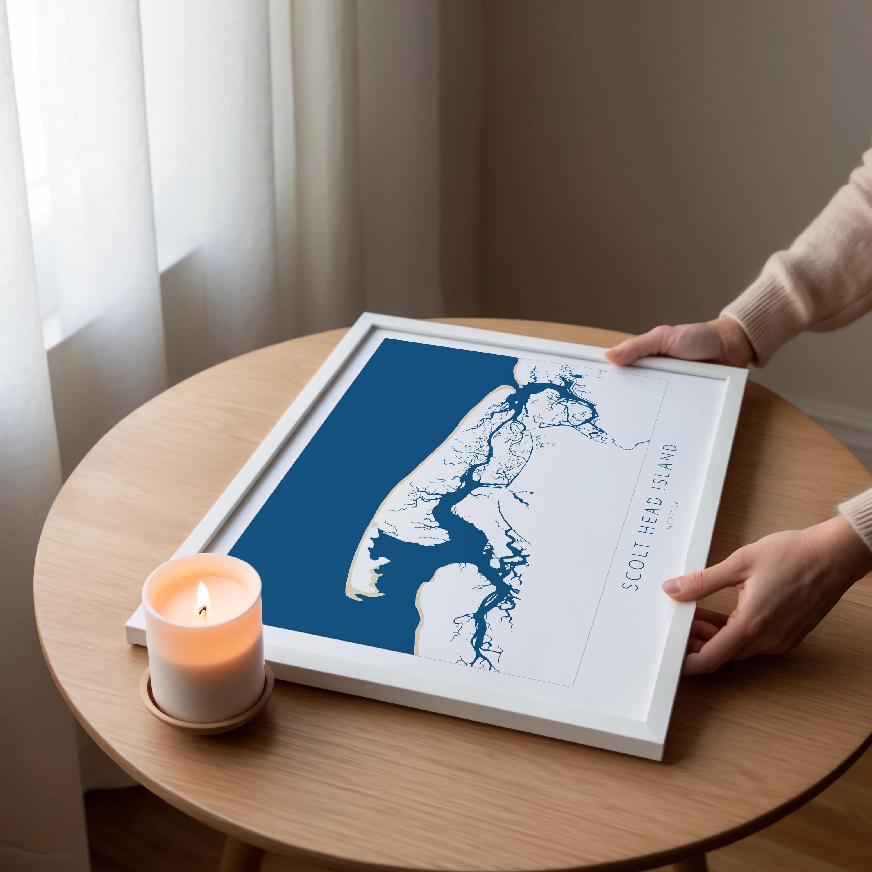 Scolt Head Island Map Art - Norfolk Map, Brancaster Beach Art, Burnham Overy Map, North Norfolk Coast, Norfolk Travel Print, Burnham Market