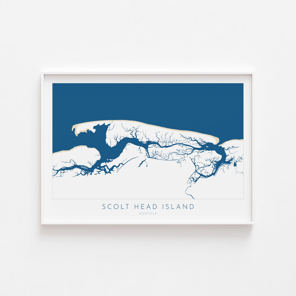 Scolt Head Island Map Art - Norfolk Map, Brancaster Beach Art, Burnham Overy Map, North Norfolk Coast, Norfolk Travel Print, Burnham Market