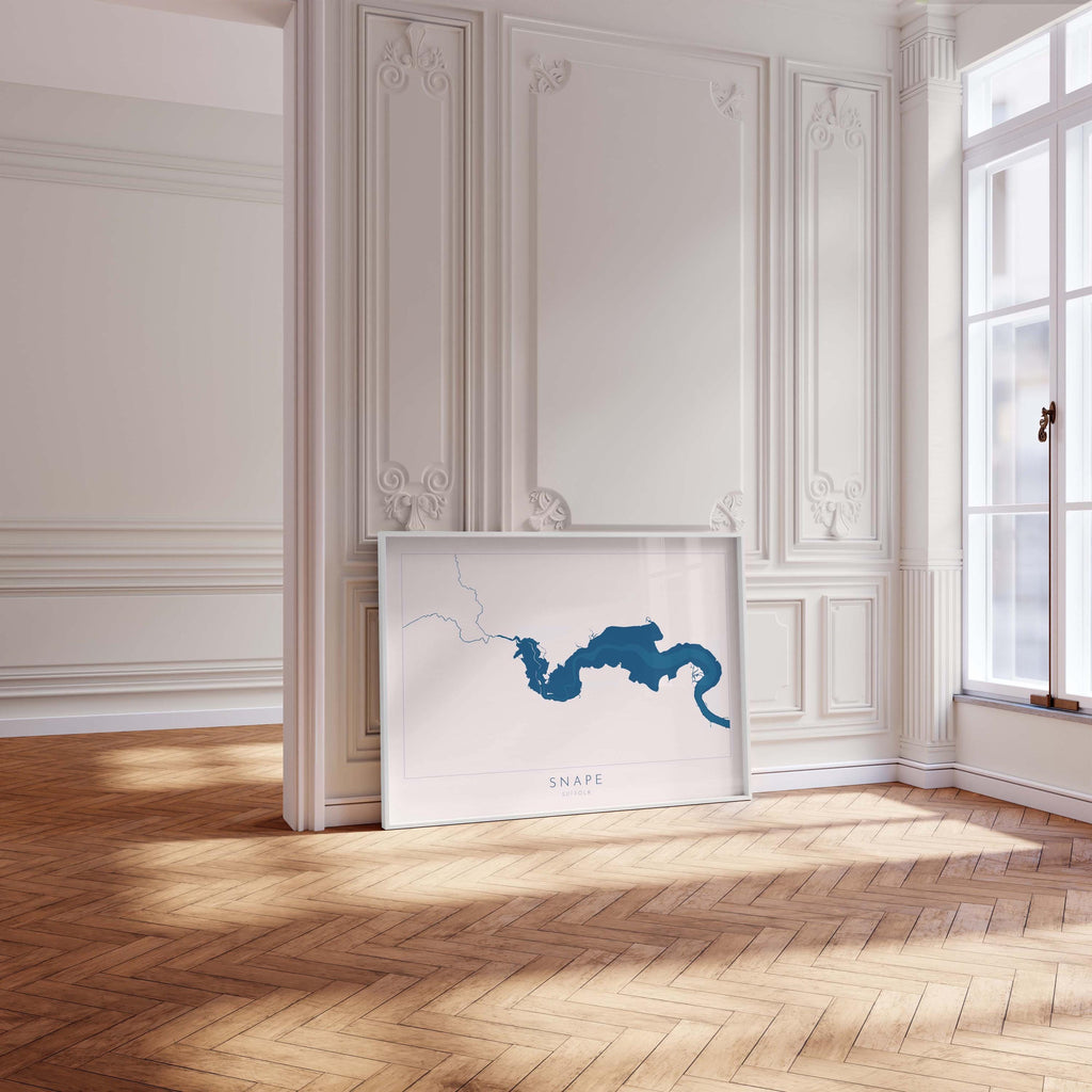 Snape Map Art - Suffolk Map, Suffolk Coast, River Alde Map Print, Snape Maltings Art, Suffolk Travel Print, Map of Snape, Suffolk Coast Art