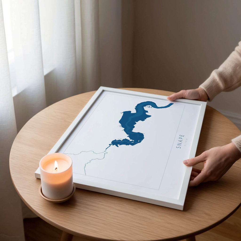 Snape Map Art - Suffolk Map, Suffolk Coast, River Alde Map Print, Snape Maltings Art, Suffolk Travel Print, Map of Snape, Suffolk Coast Art