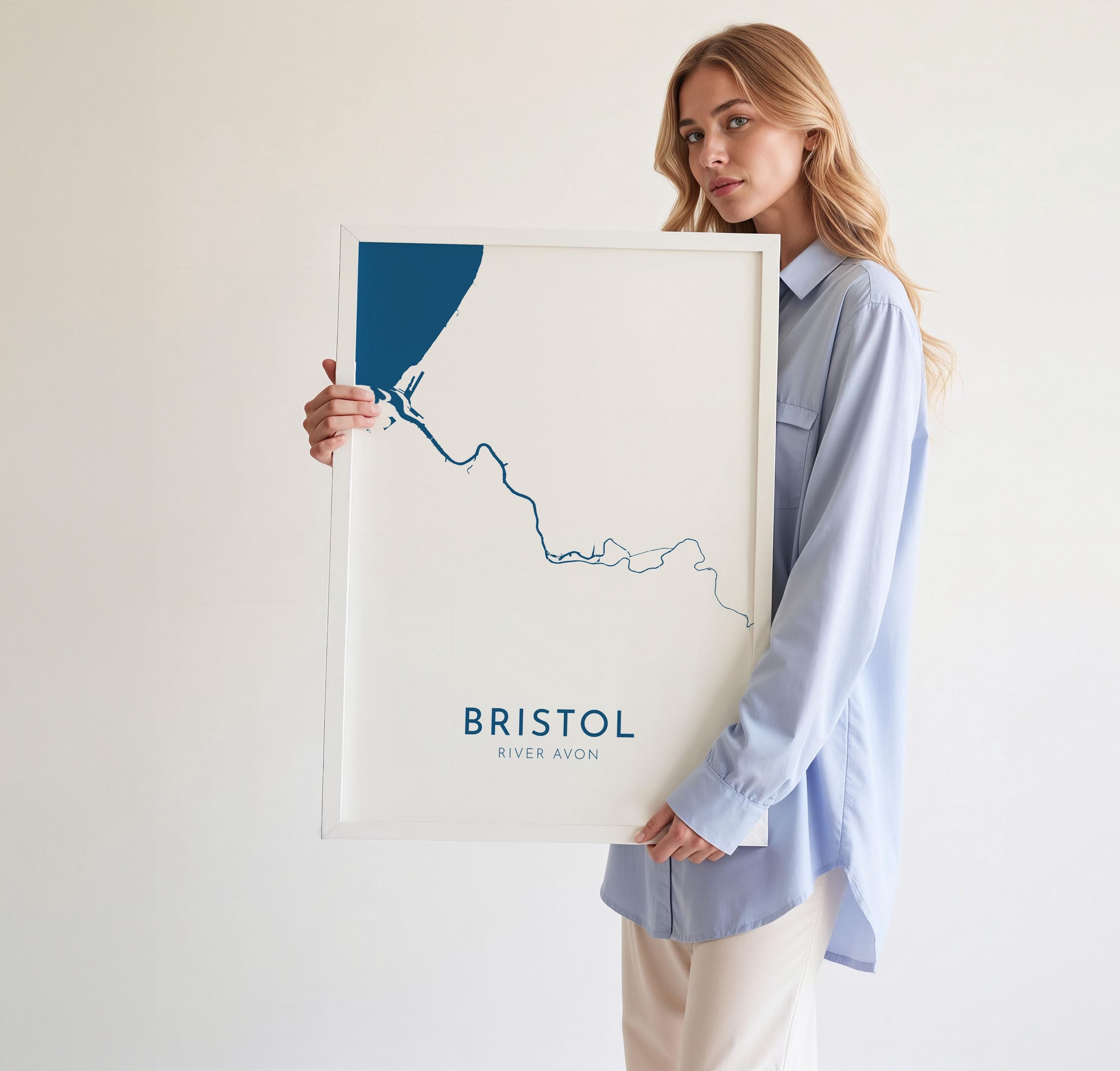 Bristol Map Art - Bristol UK Art, Bristol Travel Print, UK City Map Art, Bristol Map Print, River Avon Map