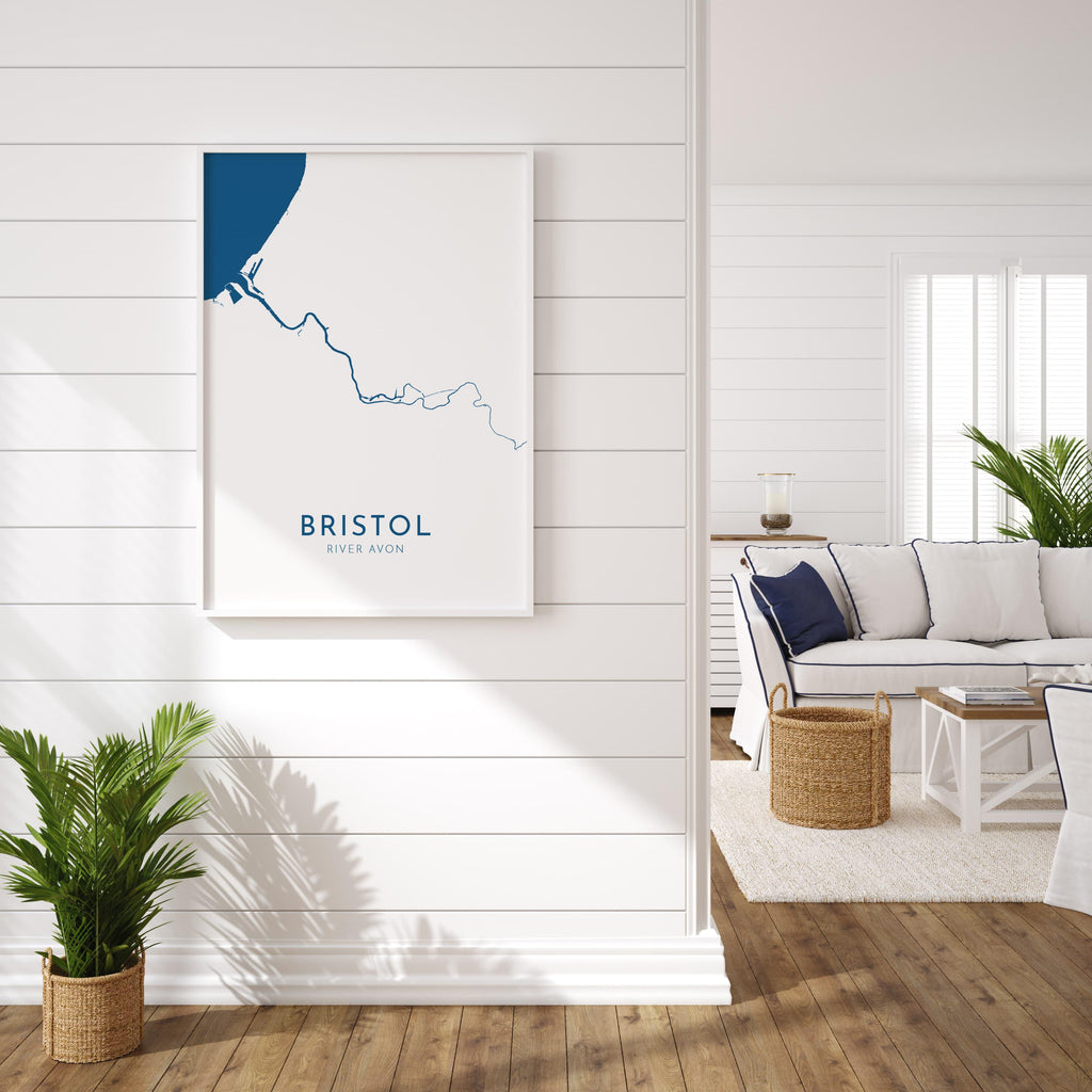 Bristol Map Art - Bristol UK Art, Bristol Travel Print, UK City Map Art, Bristol Map Print, River Avon Map