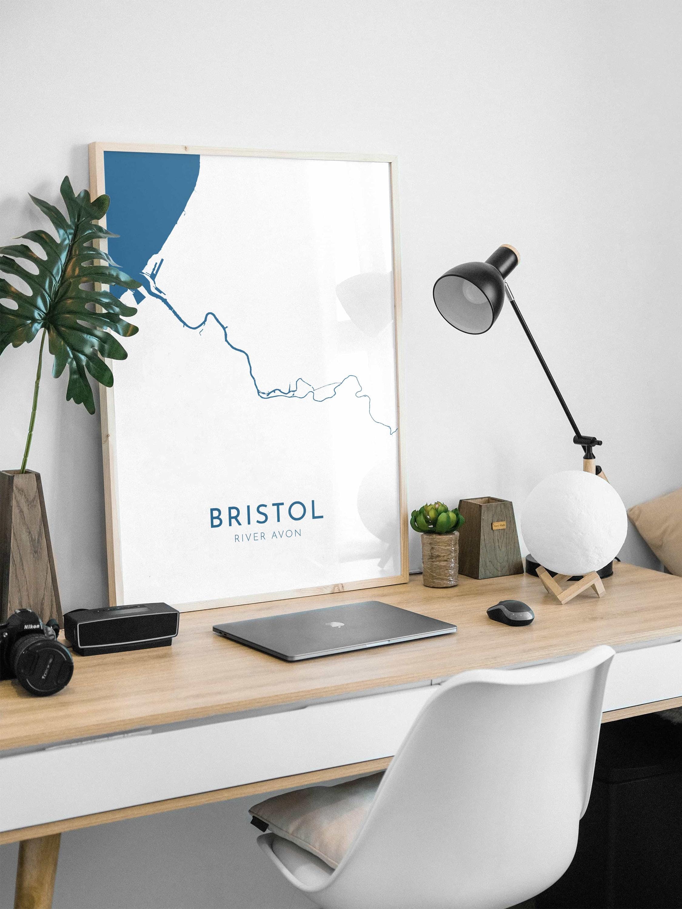 Bristol Map Art - Bristol UK Art, Bristol Travel Print, UK City Map Art, Bristol Map Print, River Avon Map