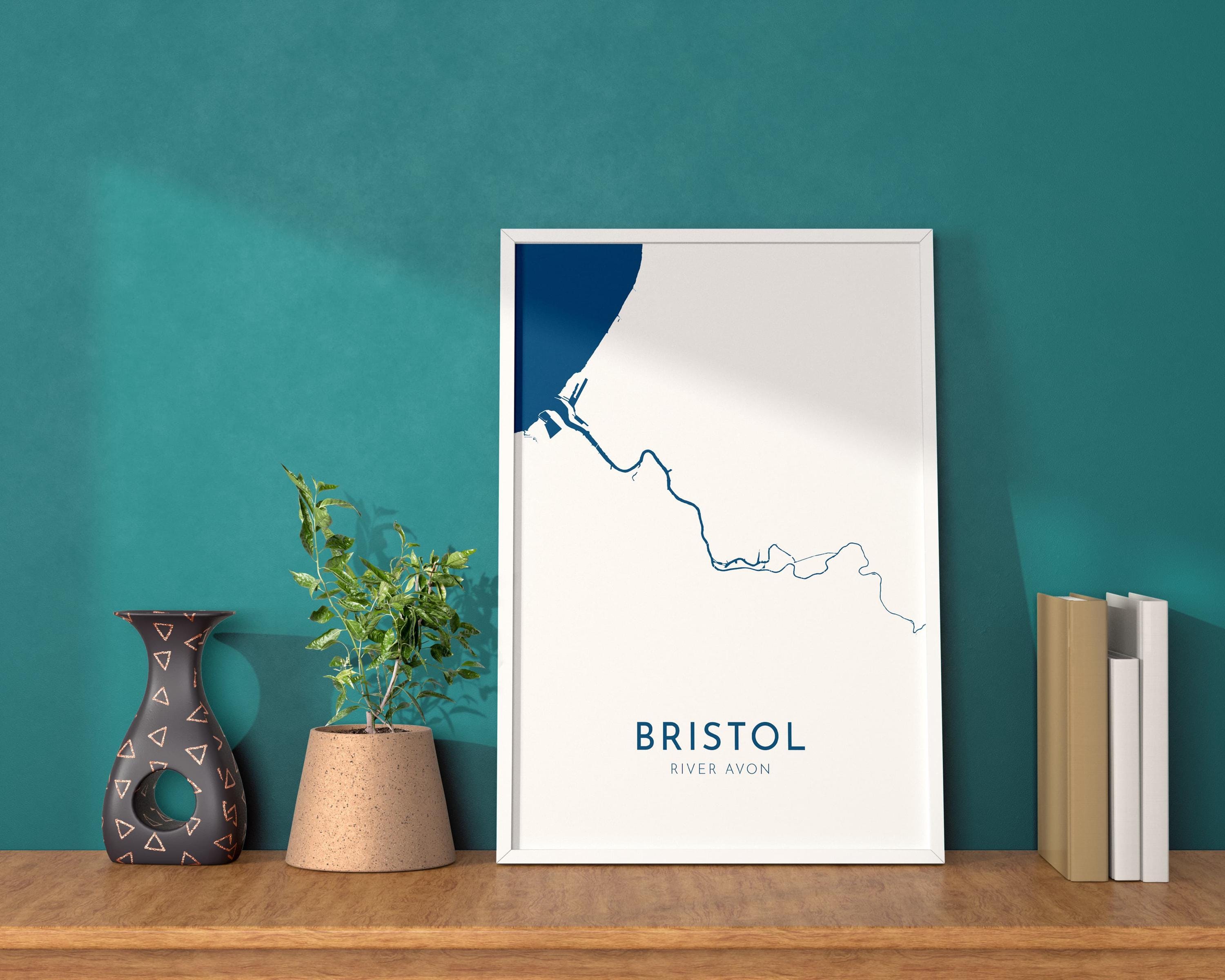 Bristol Map Art - Bristol UK Art, Bristol Travel Print, UK City Map Art, Bristol Map Print, River Avon Map