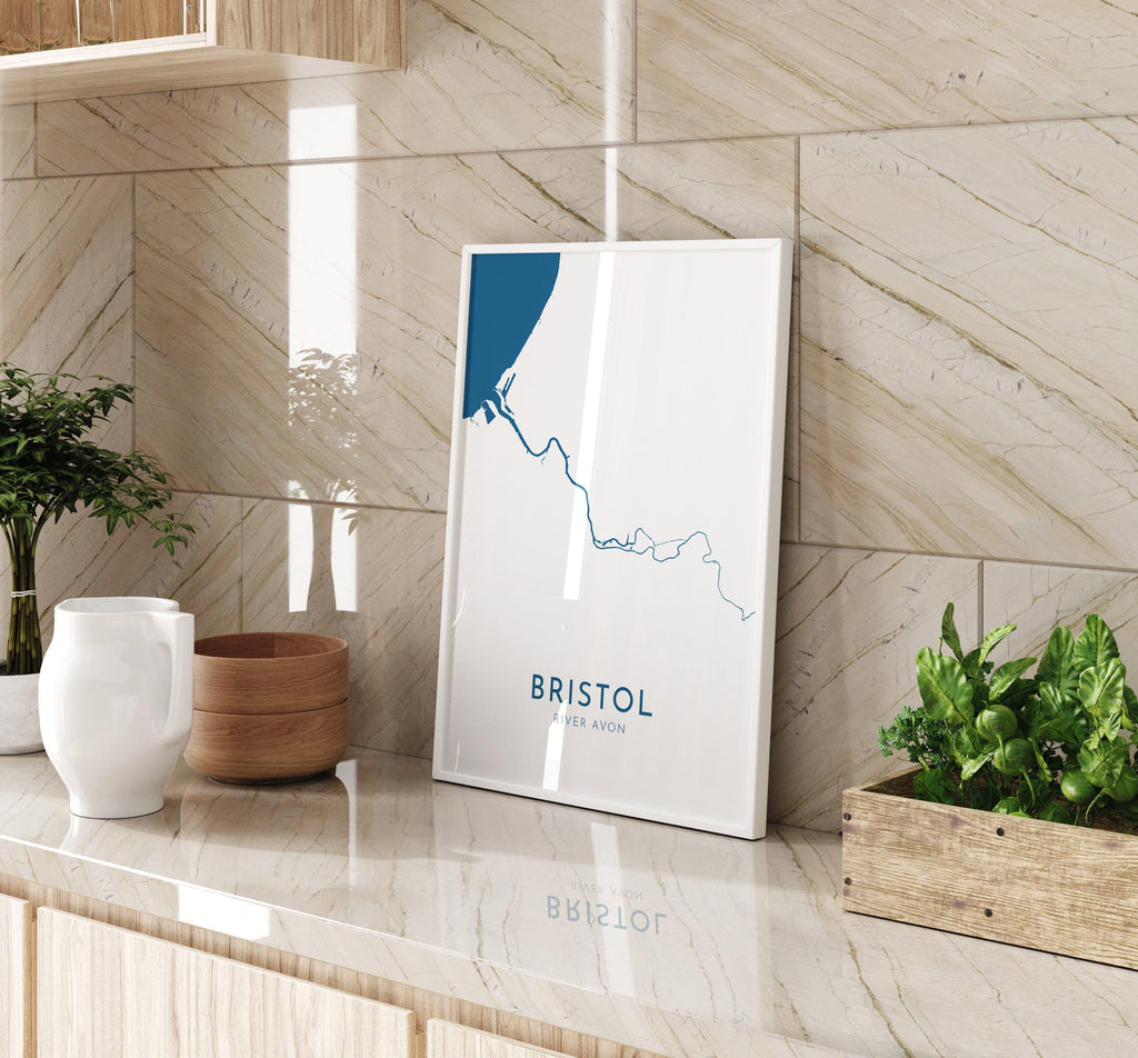 Bristol Map Art - Bristol UK Art, Bristol Travel Print, UK City Map Art, Bristol Map Print, River Avon Map