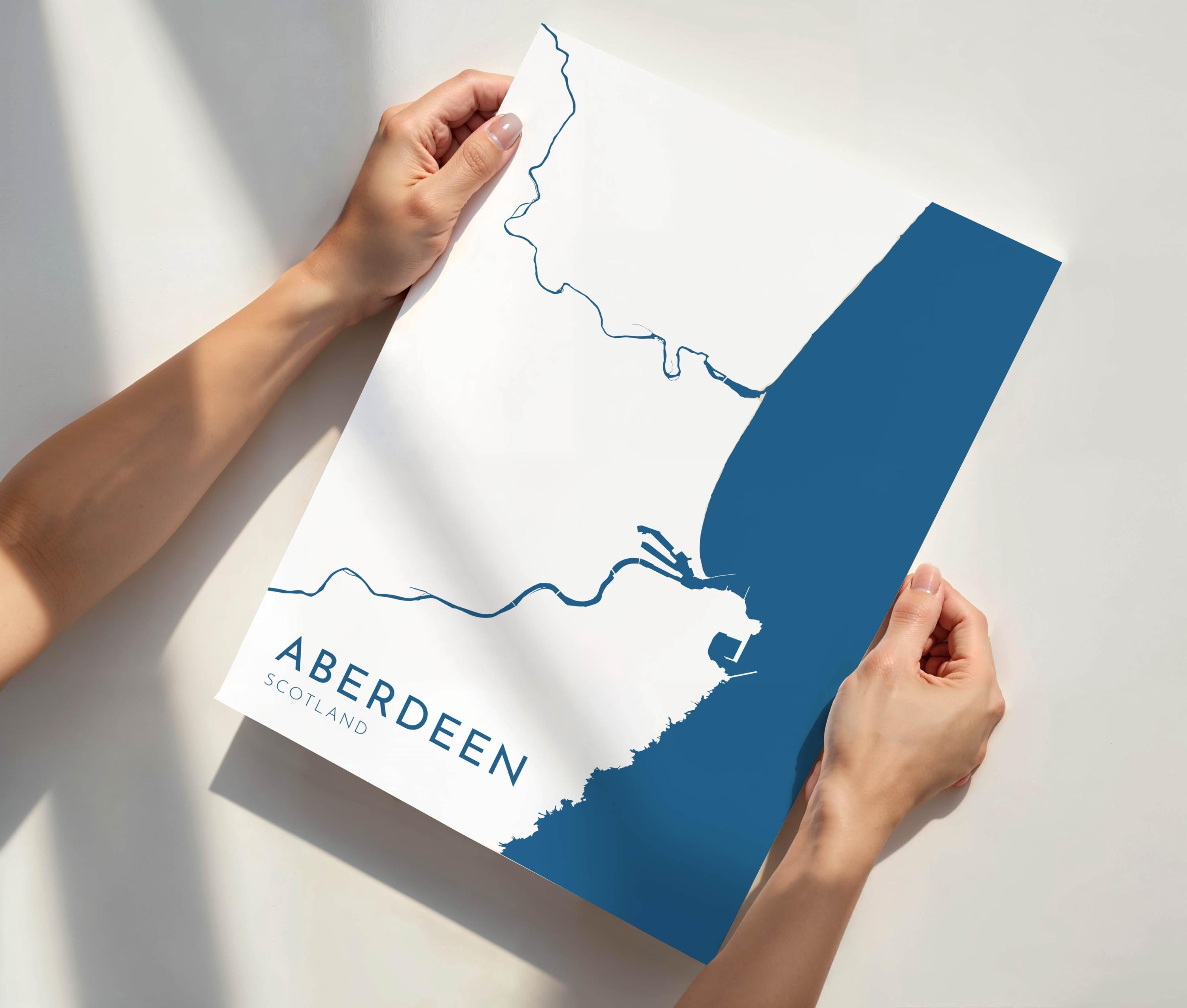 Aberdeen Map Art - Scotland Map Art, Aberdeen UK Map Art, Aberdeen Travel Print, UK City Map Art, Scottish Art Print, Scottish Coast