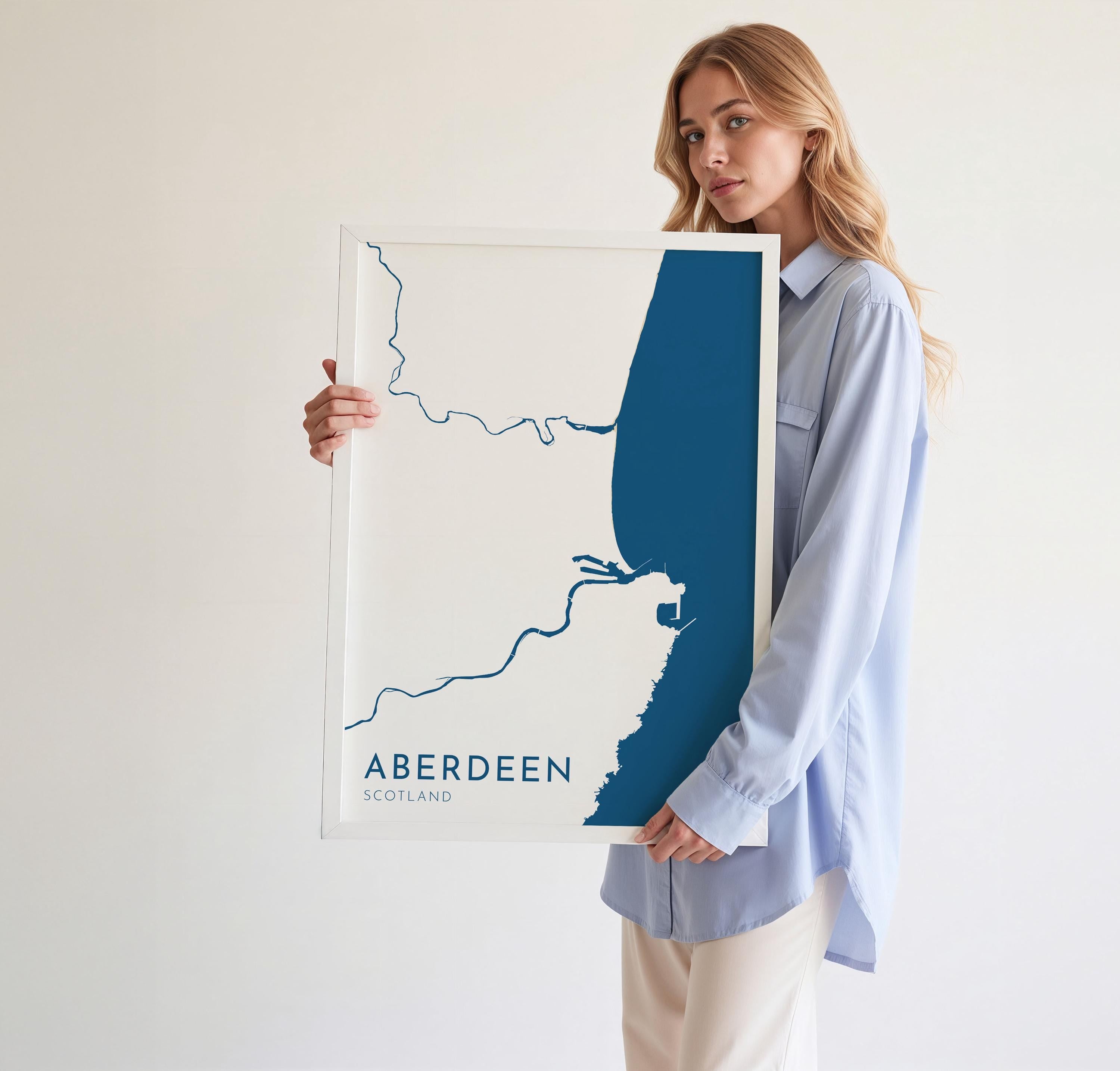 Aberdeen Map Art - Scotland Map Art, Aberdeen UK Map Art, Aberdeen Travel Print, UK City Map Art, Scottish Art Print, Scottish Coast