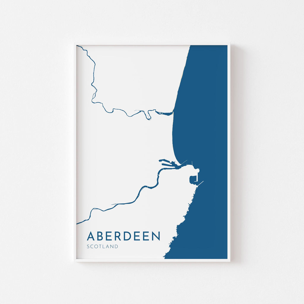 Aberdeen Map Art - Scotland Map Art, Aberdeen UK Map Art, Aberdeen Travel Print, UK City Map Art, Scottish Art Print, Scottish Coast