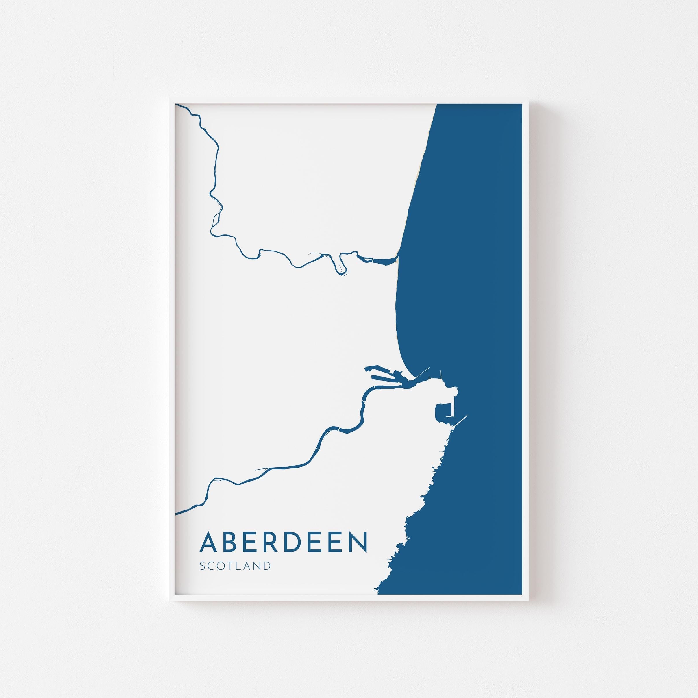 Aberdeen Map Art - Scotland Map Art, Aberdeen UK Map Art, Aberdeen Travel Print, UK City Map Art, Scottish Art Print, Scottish Coast
