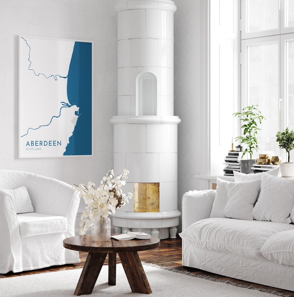 Aberdeen Map Art - Scotland Map Art, Aberdeen UK Map Art, Aberdeen Travel Print, UK City Map Art, Scottish Art Print, Scottish Coast