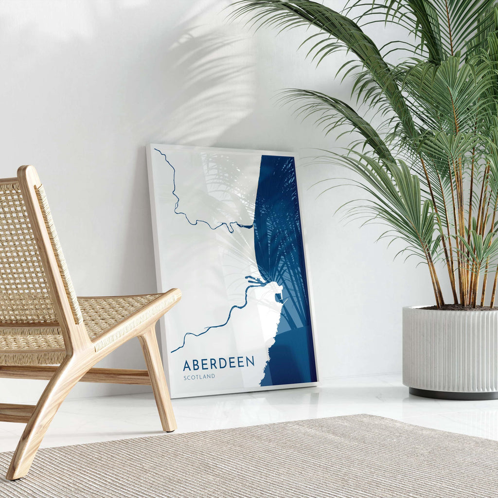 Aberdeen Map Art - Scotland Map Art, Aberdeen UK Map Art, Aberdeen Travel Print, UK City Map Art, Scottish Art Print, Scottish Coast