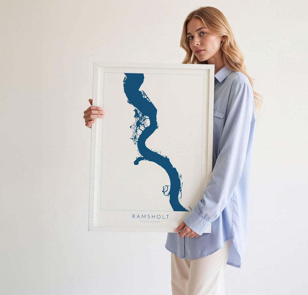 Ramsholt - River Deben, Suffolk Map, Suffolk Coast, Suffolk Travel Print, Ramsholt Arms Suffolk, Suffolk Art