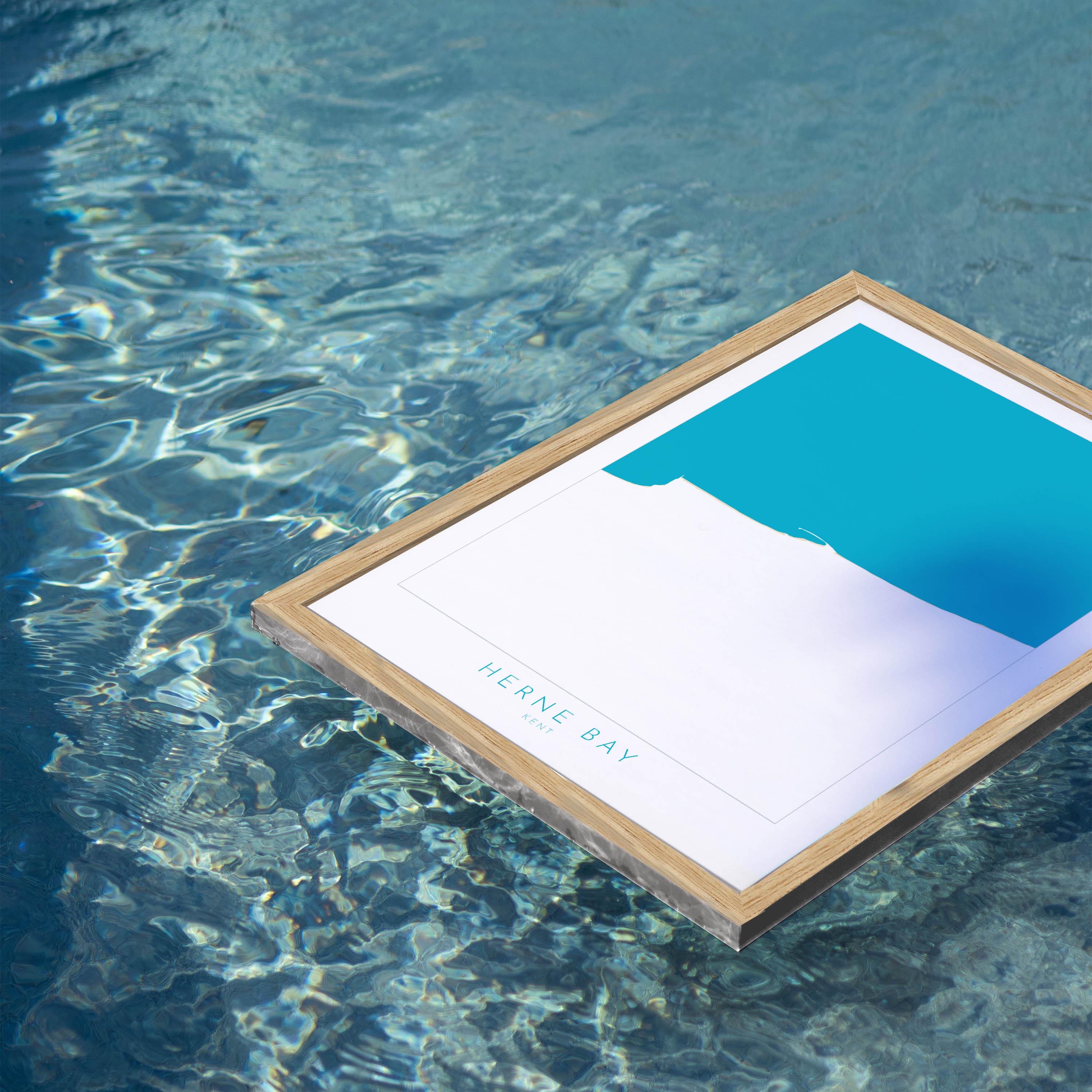 Herne Bay Map Print - Herne Bay Art Poster, Kent Map Art, Herne Bay Travel Poster, Kent Coast, A1, A2, A3, A4, Herne Bay Beach Art, UK