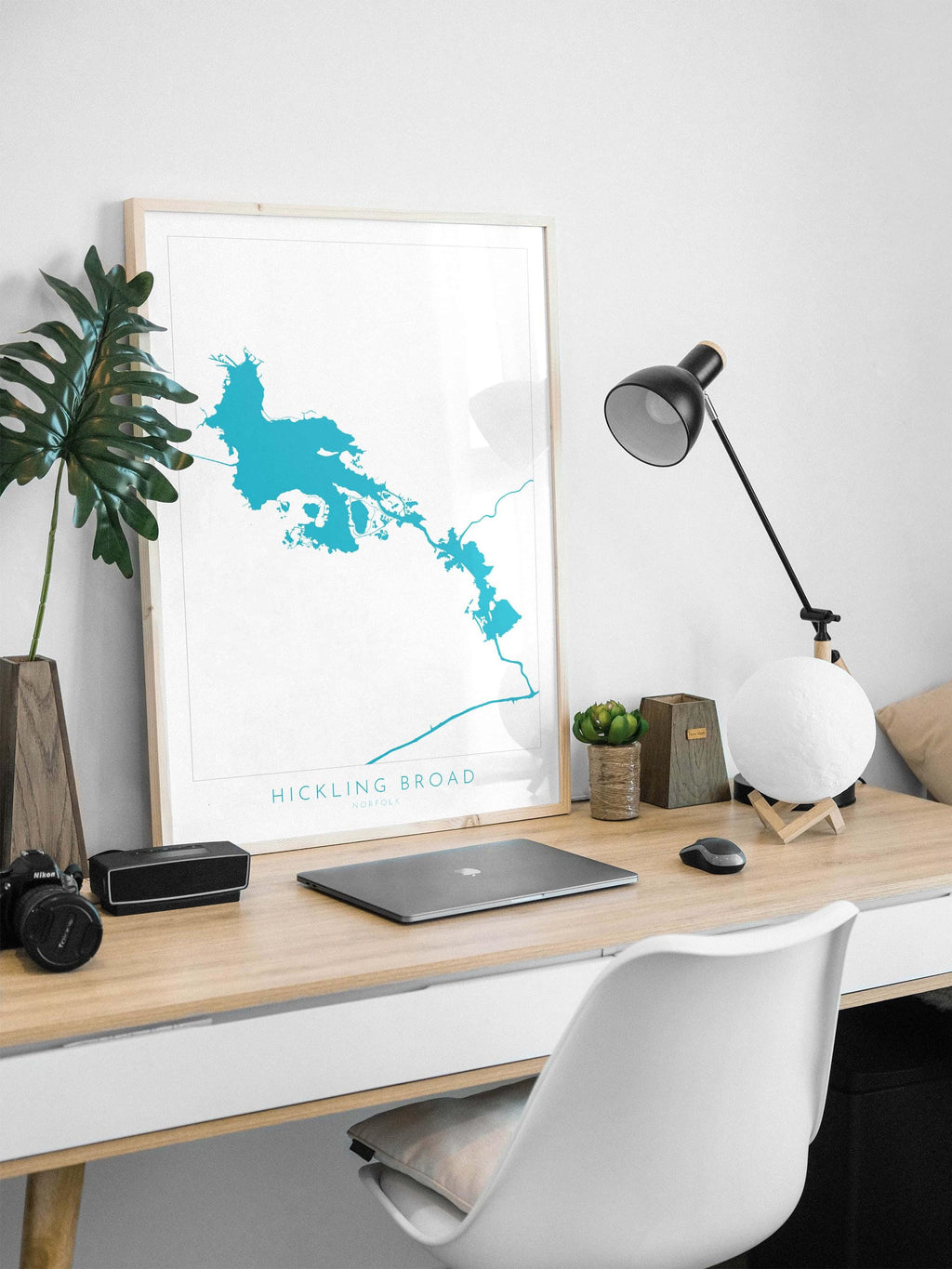 Hickling Broad Map - Norfolk Broads Map Art Print, Norfolk Art, Norfolk Broads, Norfolk Map, Hickling Heath Map