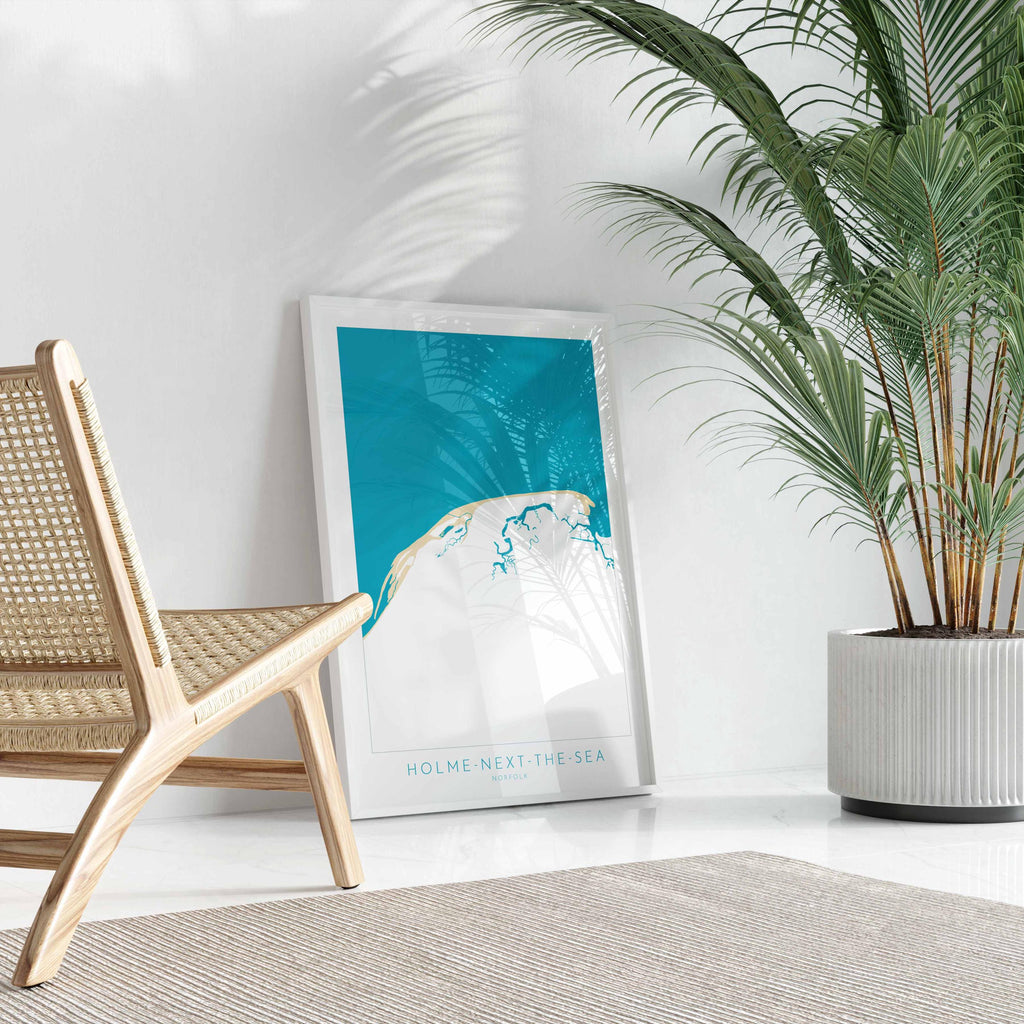 Holme-next-the-Sea Map Art - Holme Beach, Norfolk Map, Holme Dunes, North Norfolk Coast, Norfolk Beach, Thornham Marshes