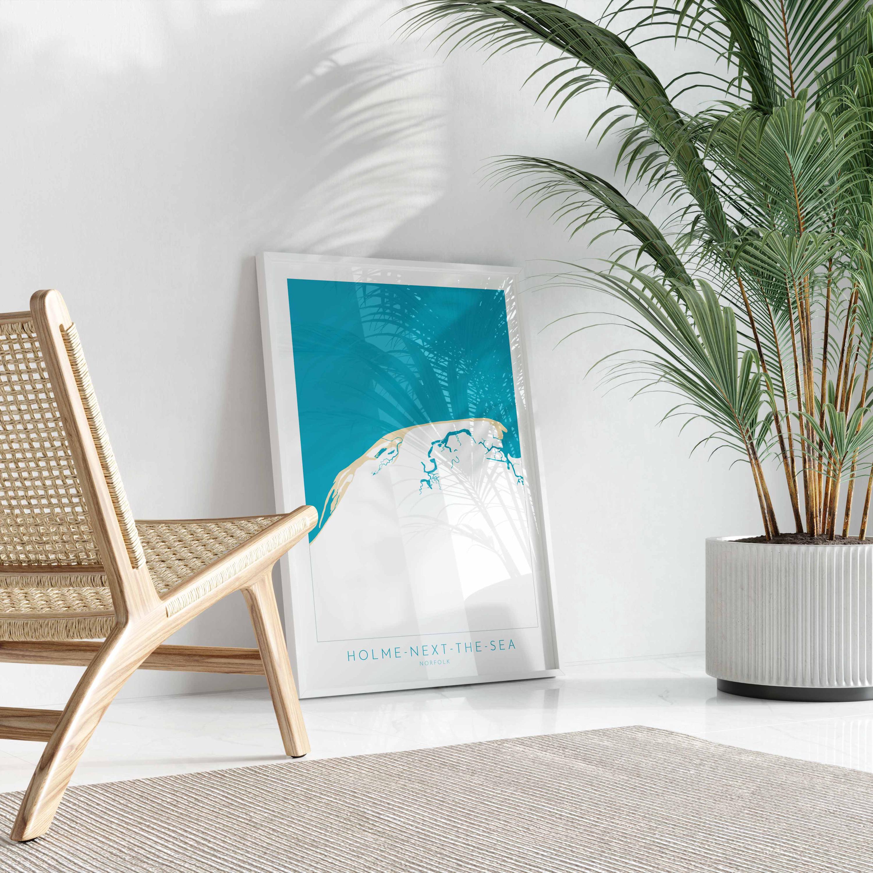 Holme-next-the-Sea Map Art - Holme Beach, Norfolk Map, Holme Dunes, North Norfolk Coast, Norfolk Beach, Thornham Marshes