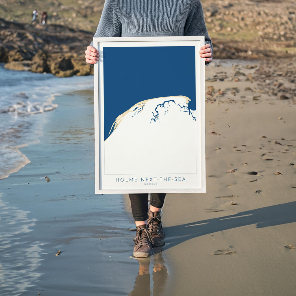 Holme-next-the-Sea Map Art - Holme Beach, Norfolk Map, Holme Dunes, North Norfolk Coast, Norfolk Beach, Thornham Marshes