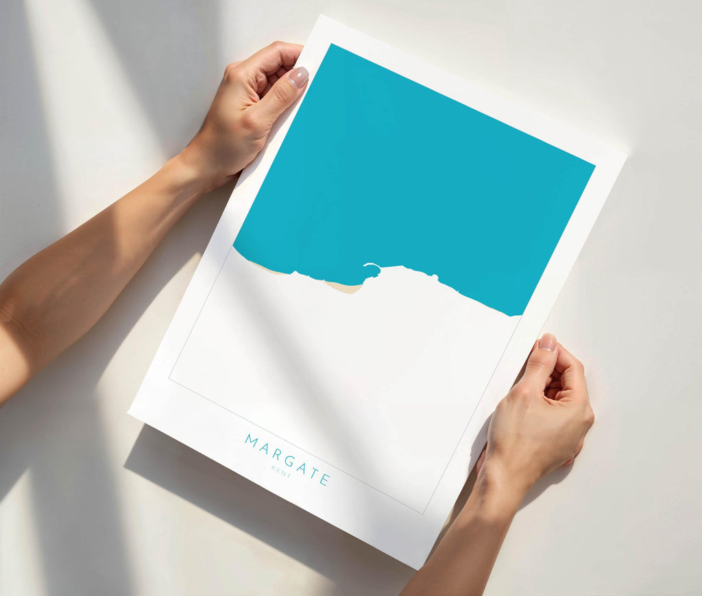 Margate Map Print - Margate Art Poster, Kent Map Art, Margate Travel Poster, Kent Coast, A1, A2, A3, A4, Margate Beach Art, UK, Margate Gift