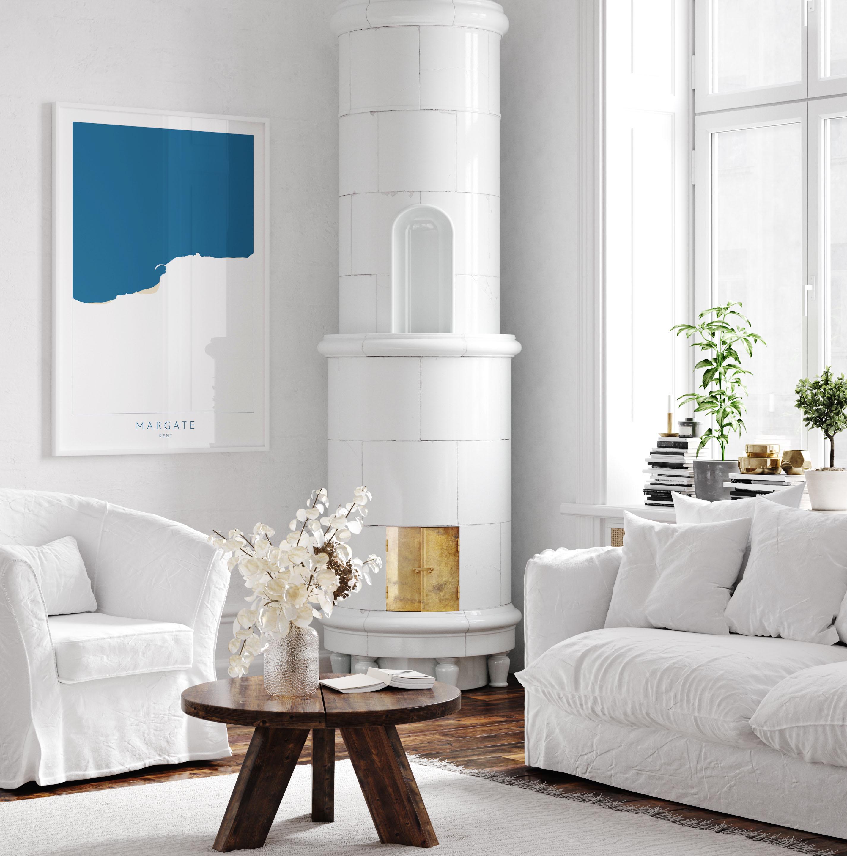 Margate Map Print - Margate Art Poster, Kent Map Art, Margate Travel Poster, Kent Coast, A1, A2, A3, A4, Margate Beach Art, UK, Margate Gift