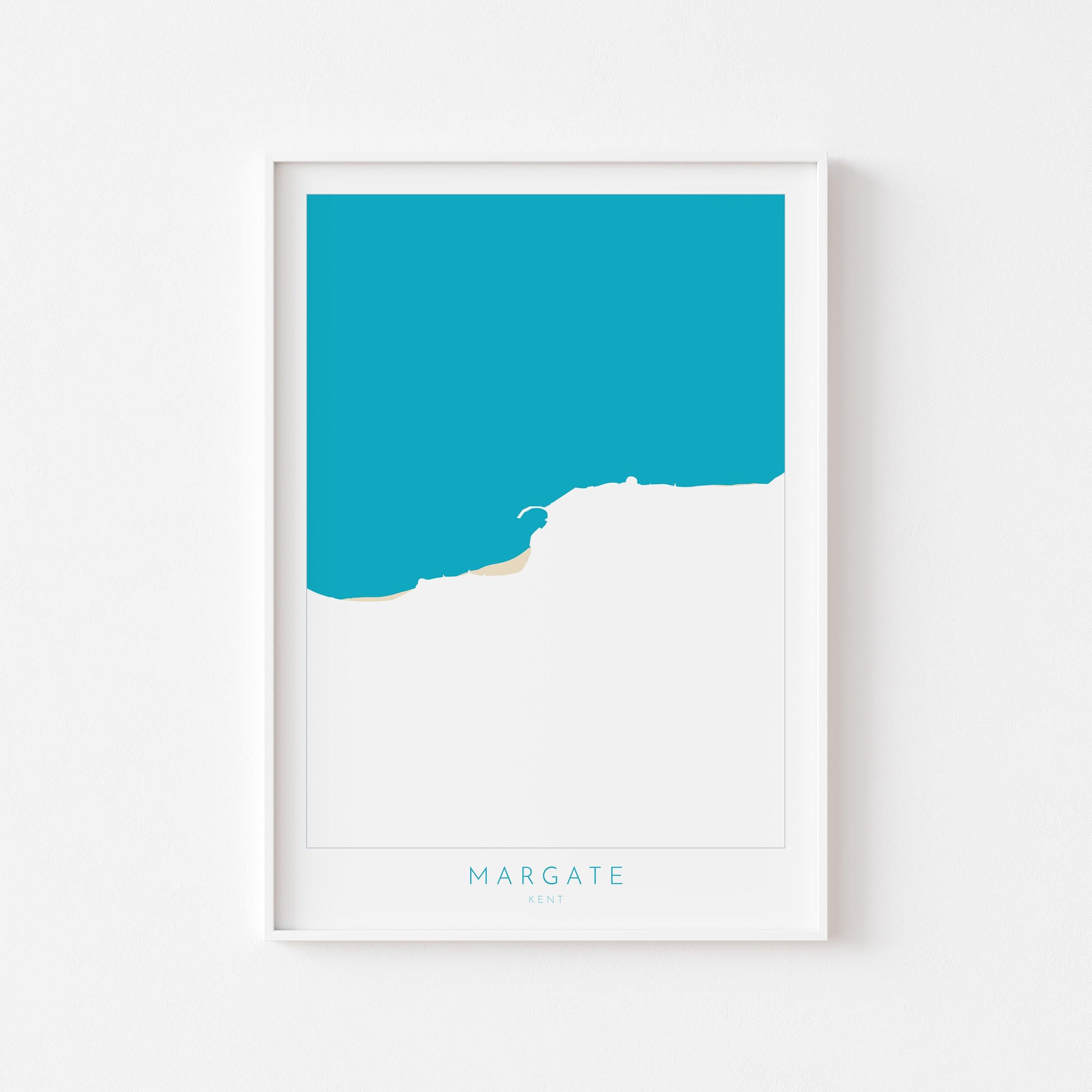 Margate Map Print - Margate Art Poster, Kent Map Art, Margate Travel Poster, Kent Coast, A1, A2, A3, A4, Margate Beach Art, UK, Margate Gift