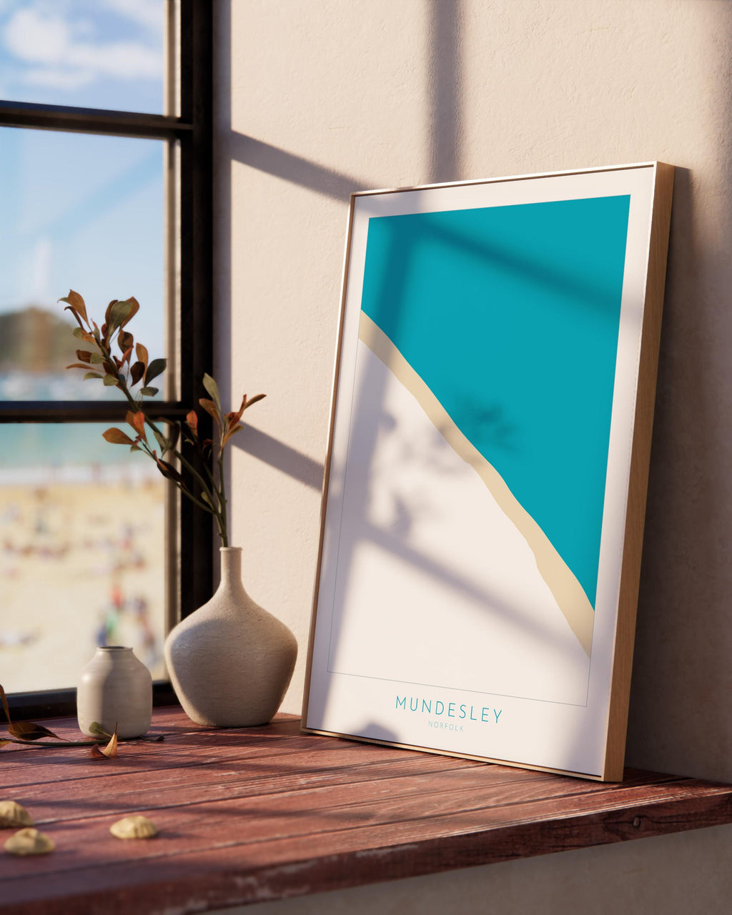 Mundesley Map Art - Mundesley Beach, Norfolk Map, Norfolk Beach, Norfolk Art, North Norfolk