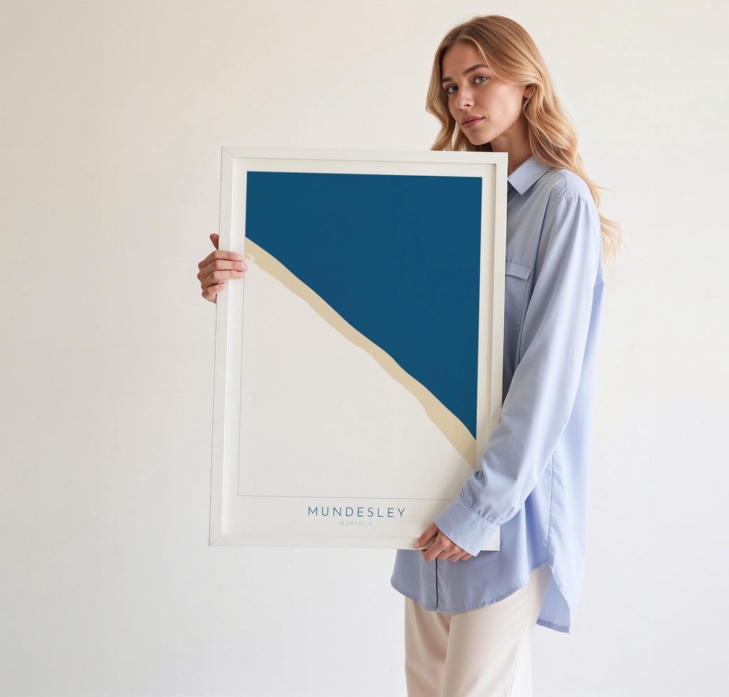 Mundesley Map Art - Mundesley Beach, Norfolk Map, Norfolk Beach, Norfolk Art, North Norfolk