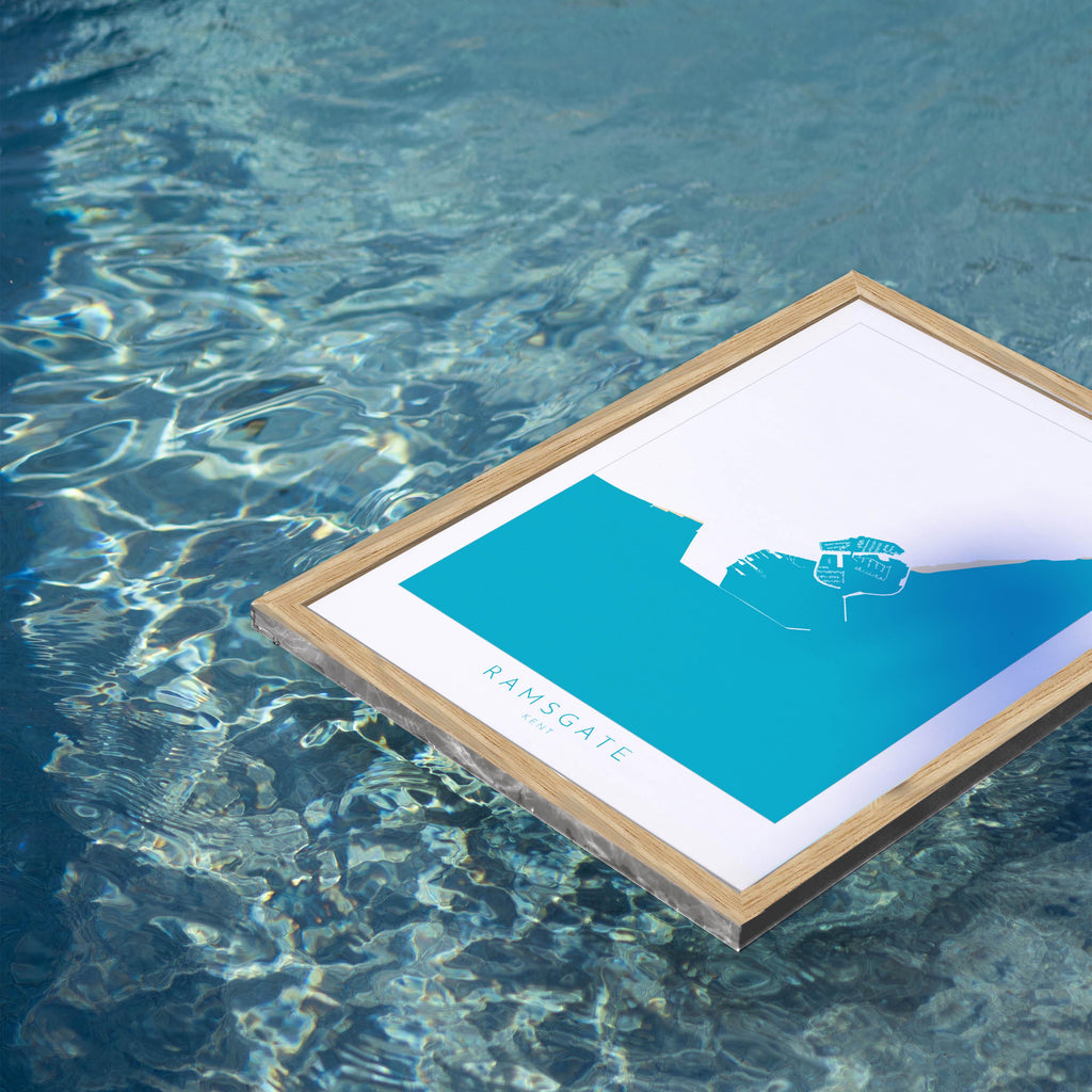 Ramsgate Map Print - Ramsgate Art Poster, Kent Map Art, Ramsgate Travel Poster, Kent Coast, A1, A2, A3, A4, Ramsgate Beach Art, UK