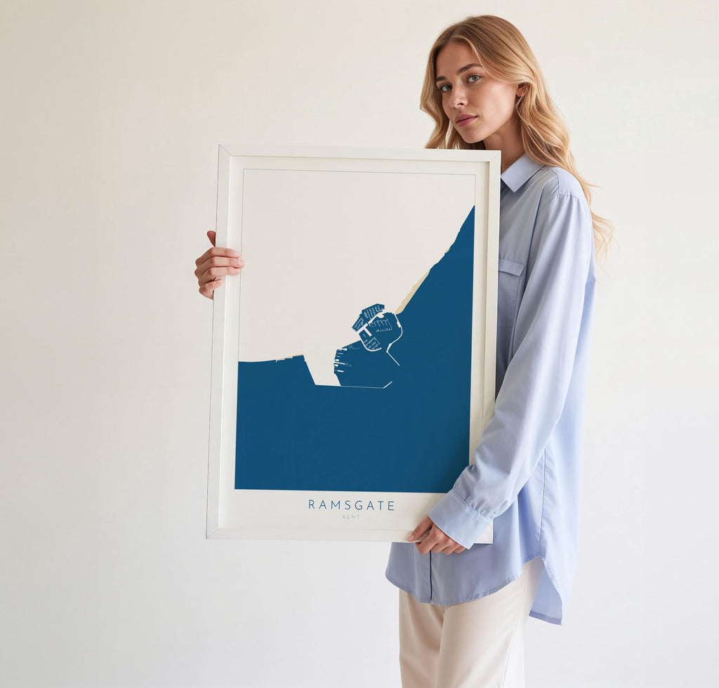 Ramsgate Map Print - Ramsgate Art Poster, Kent Map Art, Ramsgate Travel Poster, Kent Coast, A1, A2, A3, A4, Ramsgate Beach Art, UK