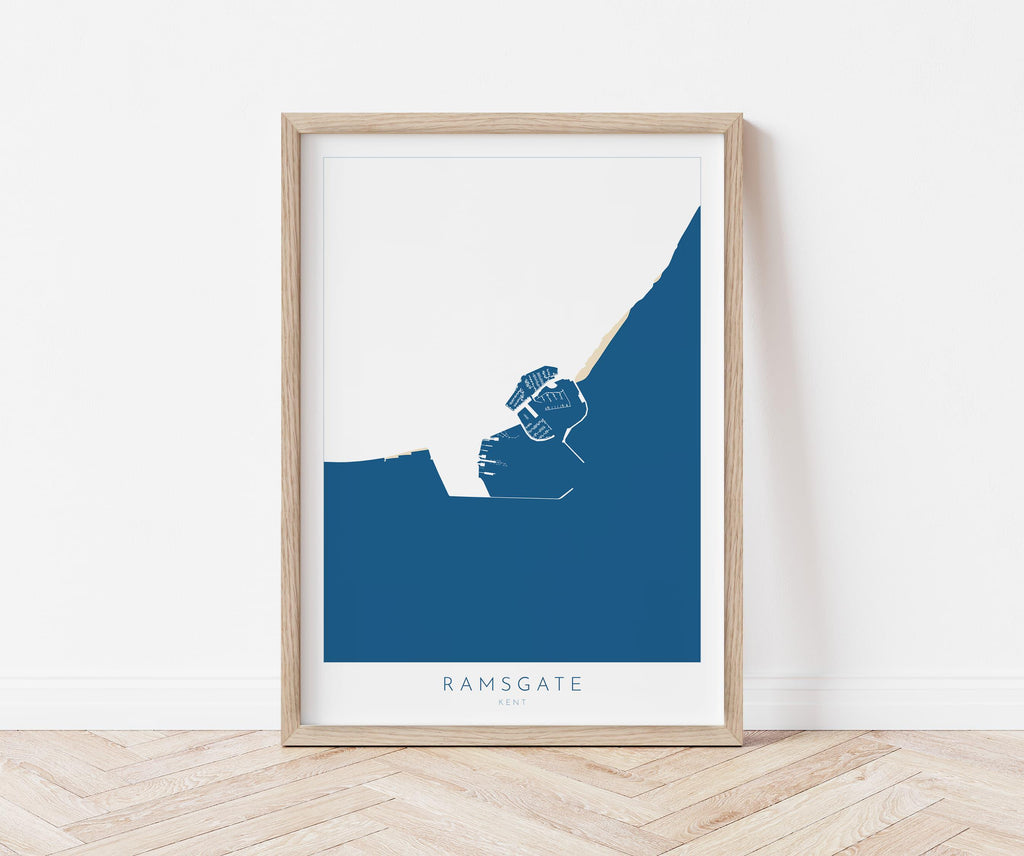 Ramsgate Map Print - Ramsgate Art Poster, Kent Map Art, Ramsgate Travel Poster, Kent Coast, A1, A2, A3, A4, Ramsgate Beach Art, UK