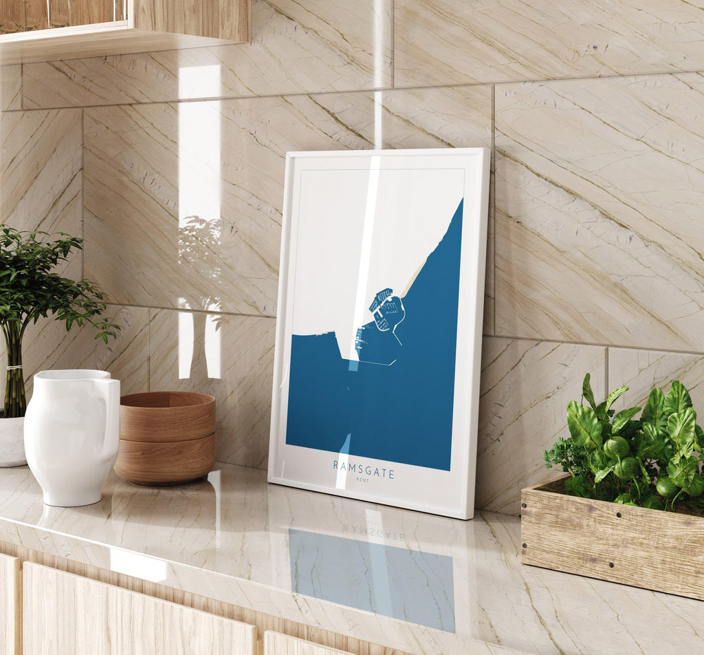 Ramsgate Map Print - Ramsgate Art Poster, Kent Map Art, Ramsgate Travel Poster, Kent Coast, A1, A2, A3, A4, Ramsgate Beach Art, UK