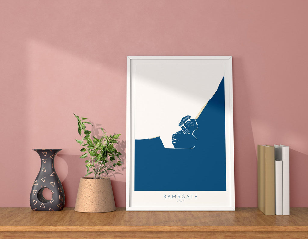 Ramsgate Map Print - Ramsgate Art Poster, Kent Map Art, Ramsgate Travel Poster, Kent Coast, A1, A2, A3, A4, Ramsgate Beach Art, UK