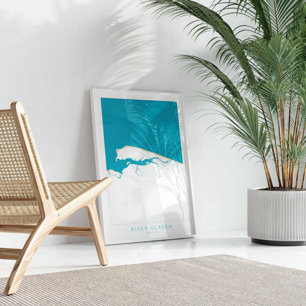 River Glaven Map Art - Norfolk Coast, Blakeney Point Art, Blakeney Harbour, North Norfolk Map Art, Norfolk Rivers, Norfolk Beaches