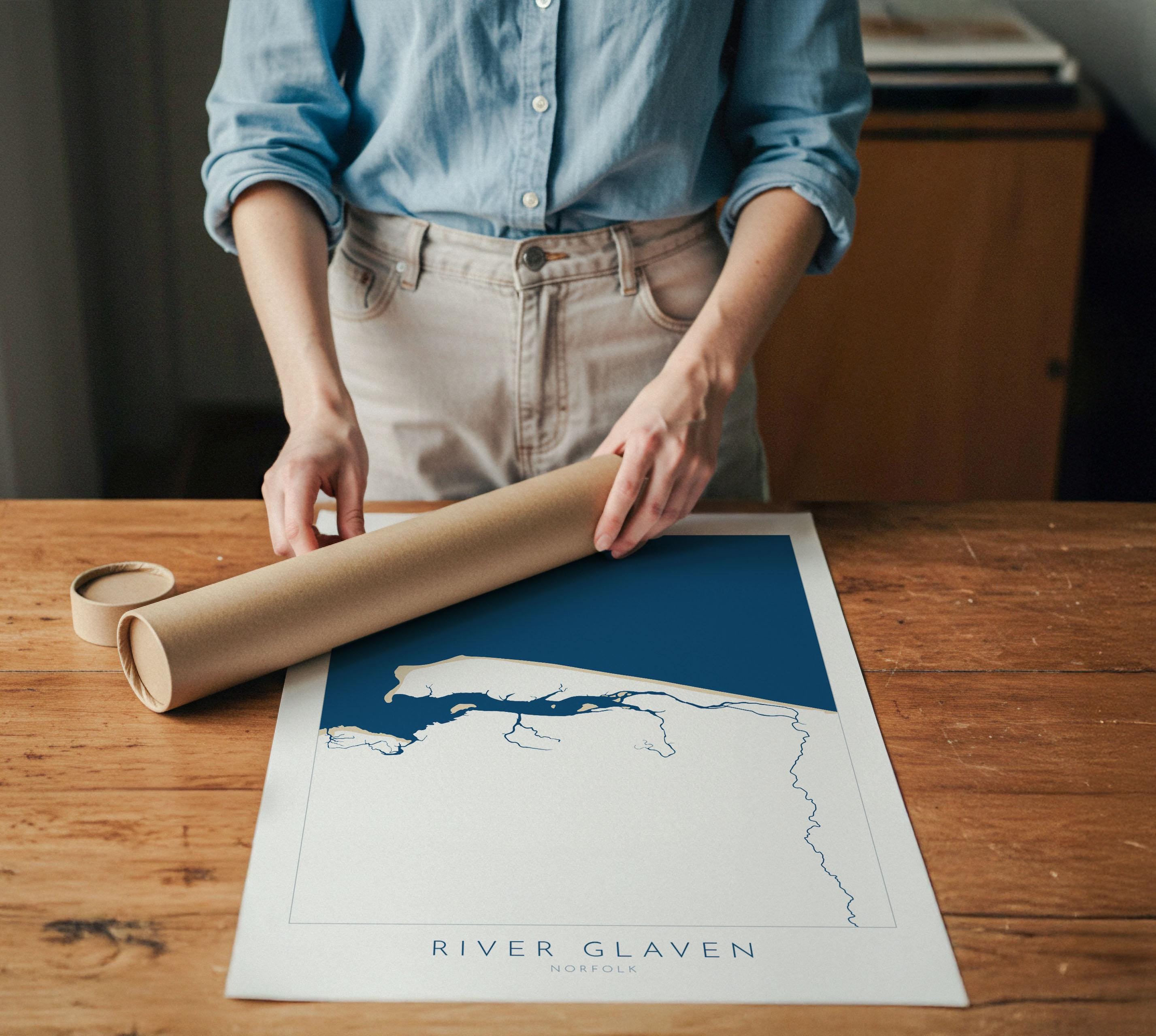 River Glaven Map Art - Norfolk Coast, Blakeney Point Art, Blakeney Harbour, North Norfolk Map Art, Norfolk Rivers, Norfolk Beaches