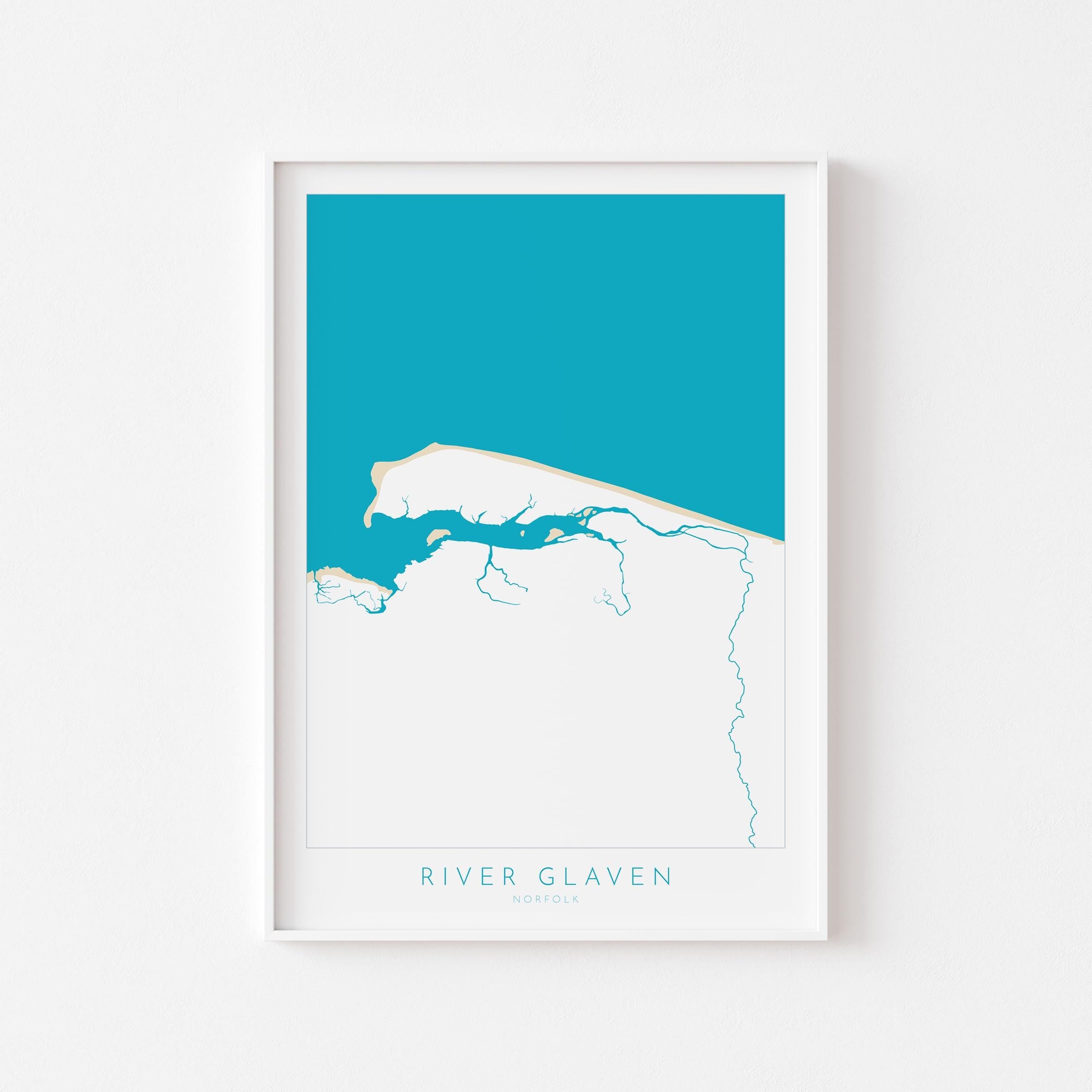 River Glaven Map Art - Norfolk Coast, Blakeney Point Art, Blakeney Harbour, North Norfolk Map Art, Norfolk Rivers, Norfolk Beaches