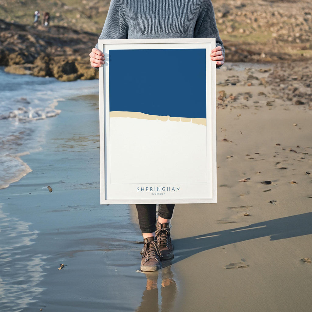 Sheringham Map Art - Norfolk Coast, Sheringham Beach, North Norfolk Map Art, Norfolk Beaches