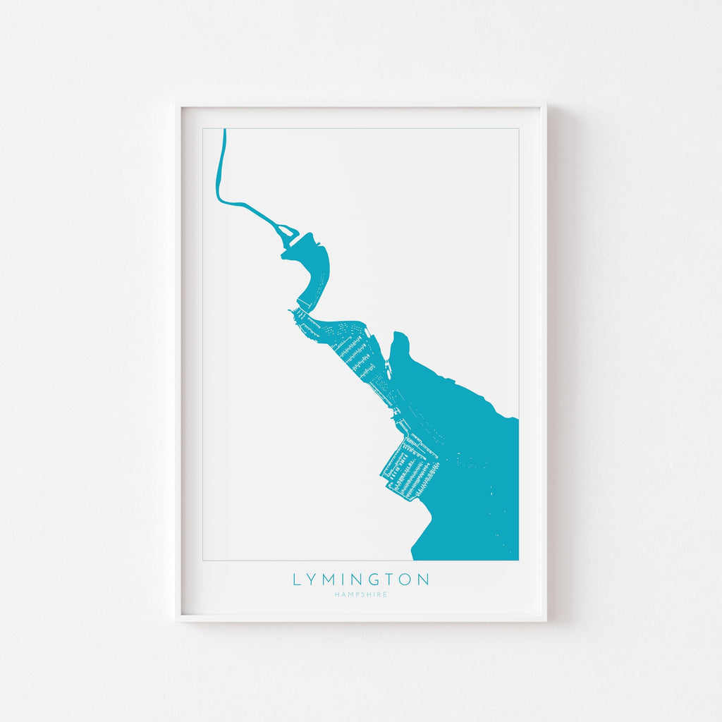 Lymington Map - Lymington Art Print, Lymington River Map, Hampshire Map Art, New Forest Art Print, New Forest Travel Poster, Nautical Art