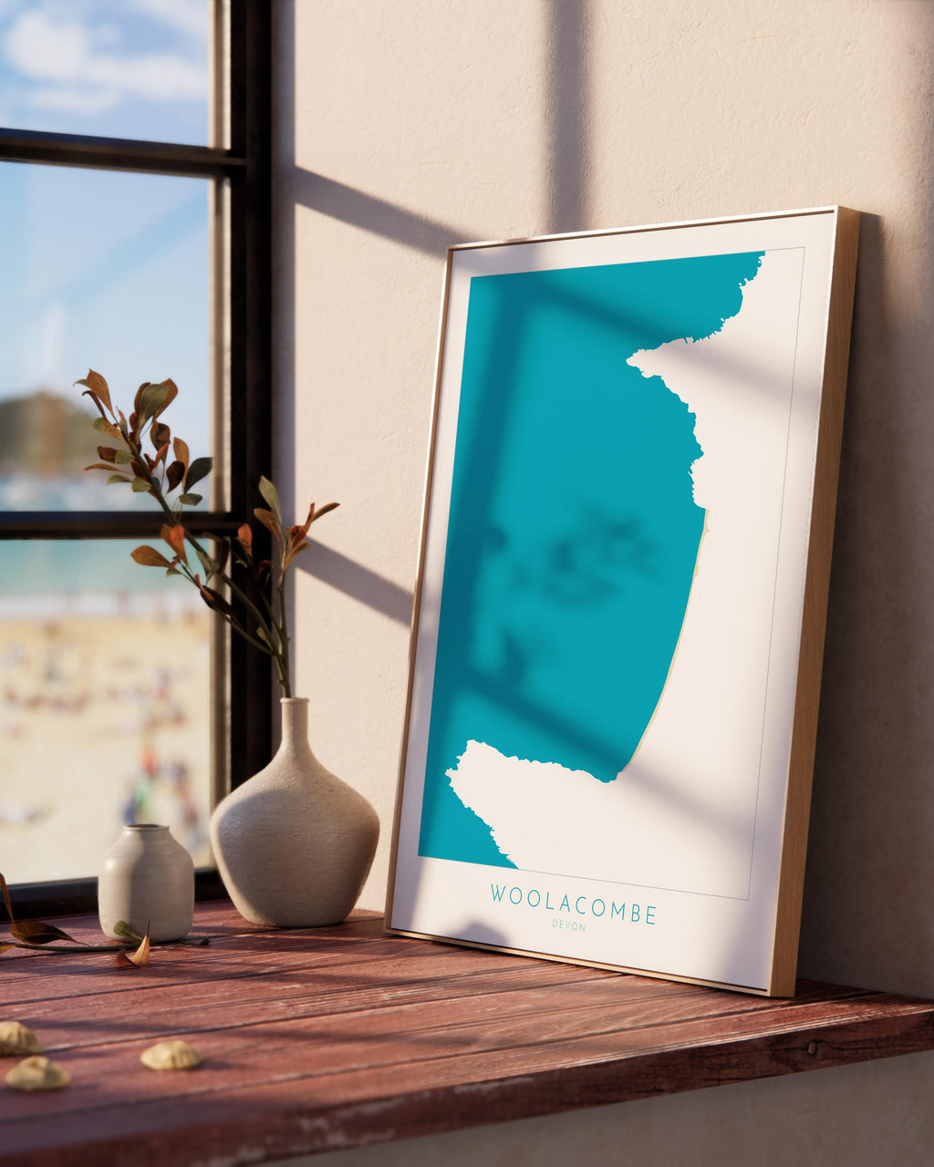 Woolacombe Map Art -Woolacombe Devon Map, Woolacombe Beach Print, Woolacombe Art Print, Devon Beach Art, North Devon Map Art, Woolacombe bay