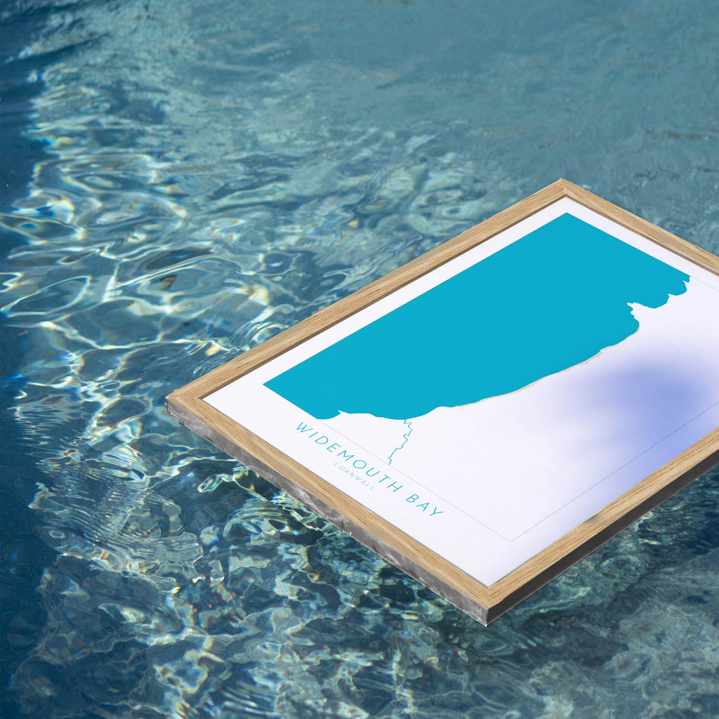 Widemouth Bay Map Art - Cornwall Map, Widemouth Bay Art Print, Widemouth Beach Art, Cornish Coast Map, Cornwall Coastal Art, Widemouth Print