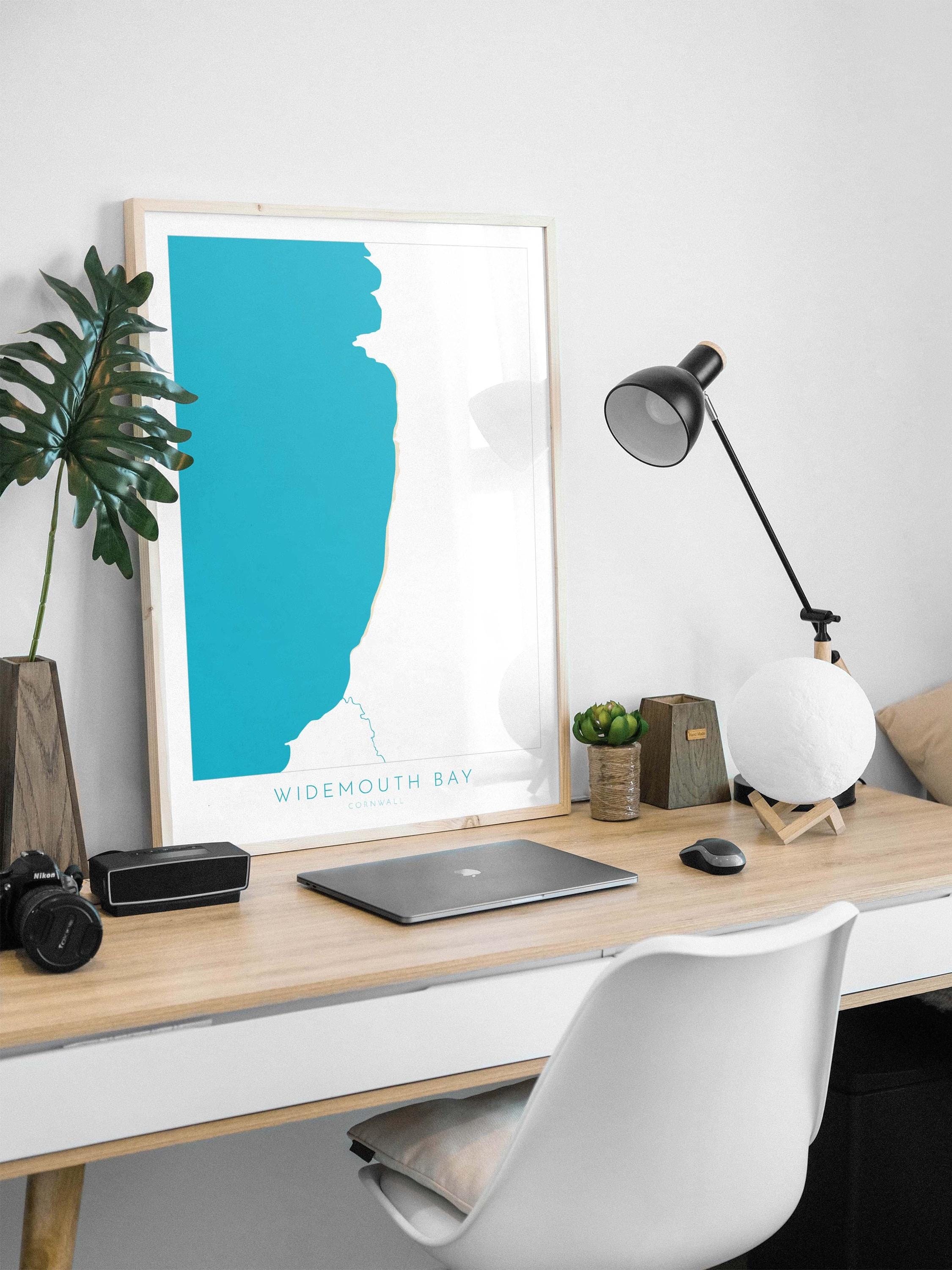 Widemouth Bay Map Art - Cornwall Map, Widemouth Bay Art Print, Widemouth Beach Art, Cornish Coast Map, Cornwall Coastal Art, Widemouth Print