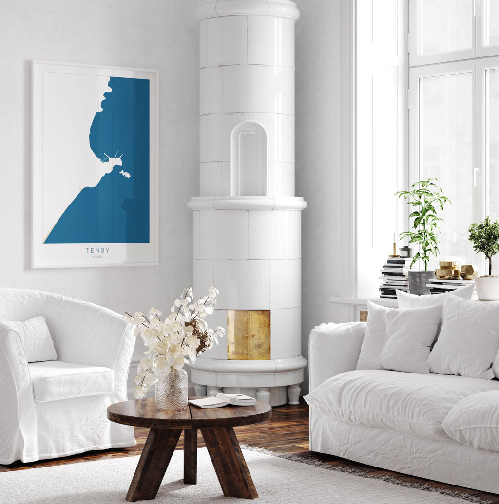 Tenby Map Print - Tenby Beach Art, Wales Map Art, Tenby Wales Travel Poster, Pembrokeshire Coast, A1, A2, A3, A4, Tenby Gift, Wales Art UK