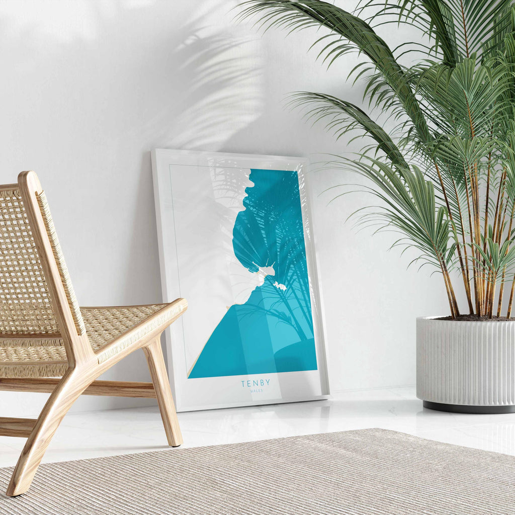 Tenby Map Print - Tenby Beach Art, Wales Map Art, Tenby Wales Travel Poster, Pembrokeshire Coast, A1, A2, A3, A4, Tenby Gift, Wales Art UK