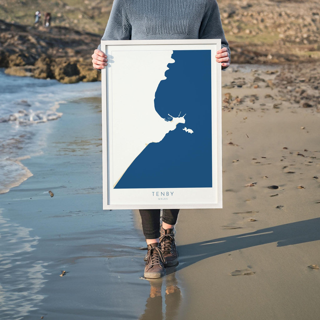 Tenby Map Print - Tenby Beach Art, Wales Map Art, Tenby Wales Travel Poster, Pembrokeshire Coast, A1, A2, A3, A4, Tenby Gift, Wales Art UK