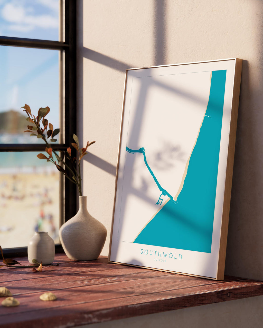 Southwold Art - Suffolk Map, Southwold Map Art, Suffolk Coast, Suffolk Travel Print, River Blyth