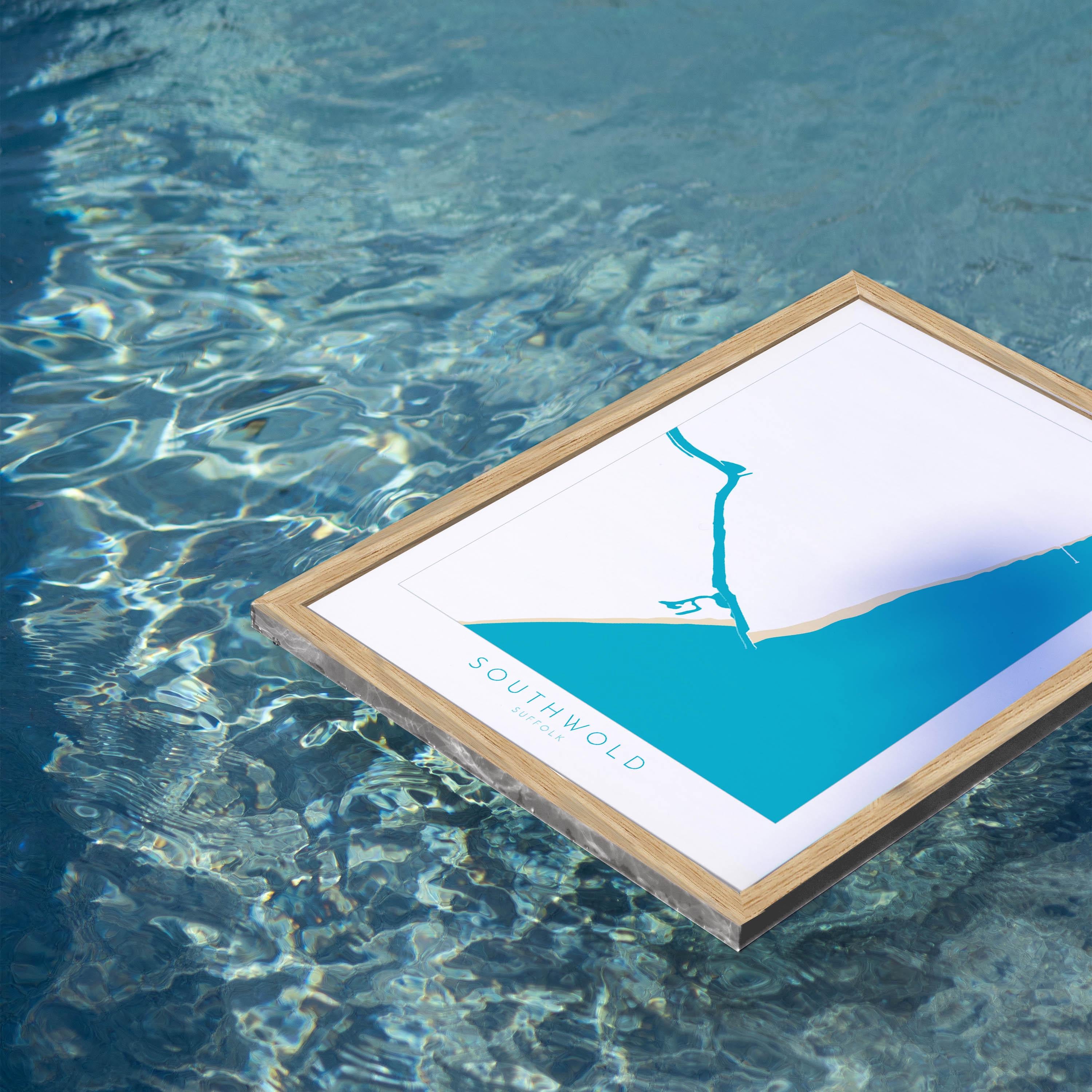 Southwold Art - Suffolk Map, Southwold Map Art, Suffolk Coast, Suffolk Travel Print, River Blyth