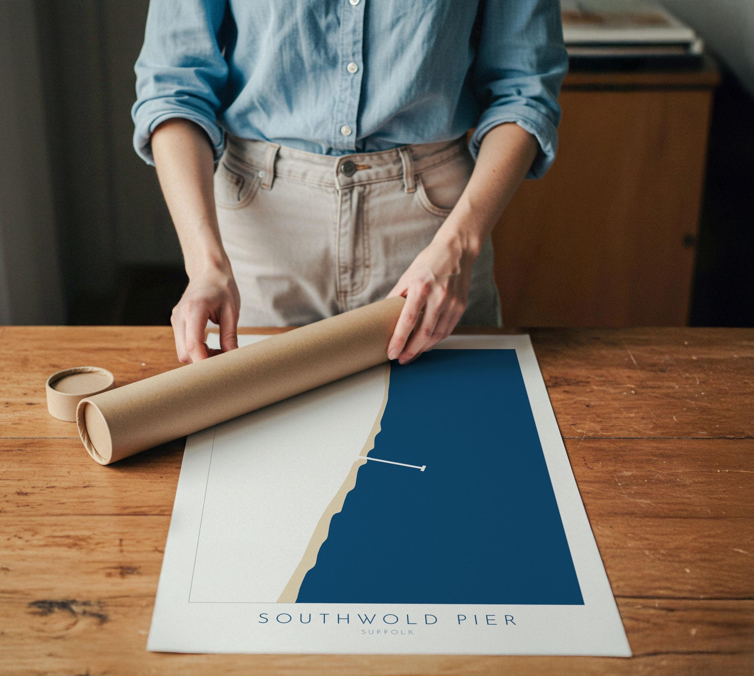 Southwold Beach Art - Suffolk Map, Southwold Map Art, Suffolk Coast, Suffolk Travel Print, River Blyth