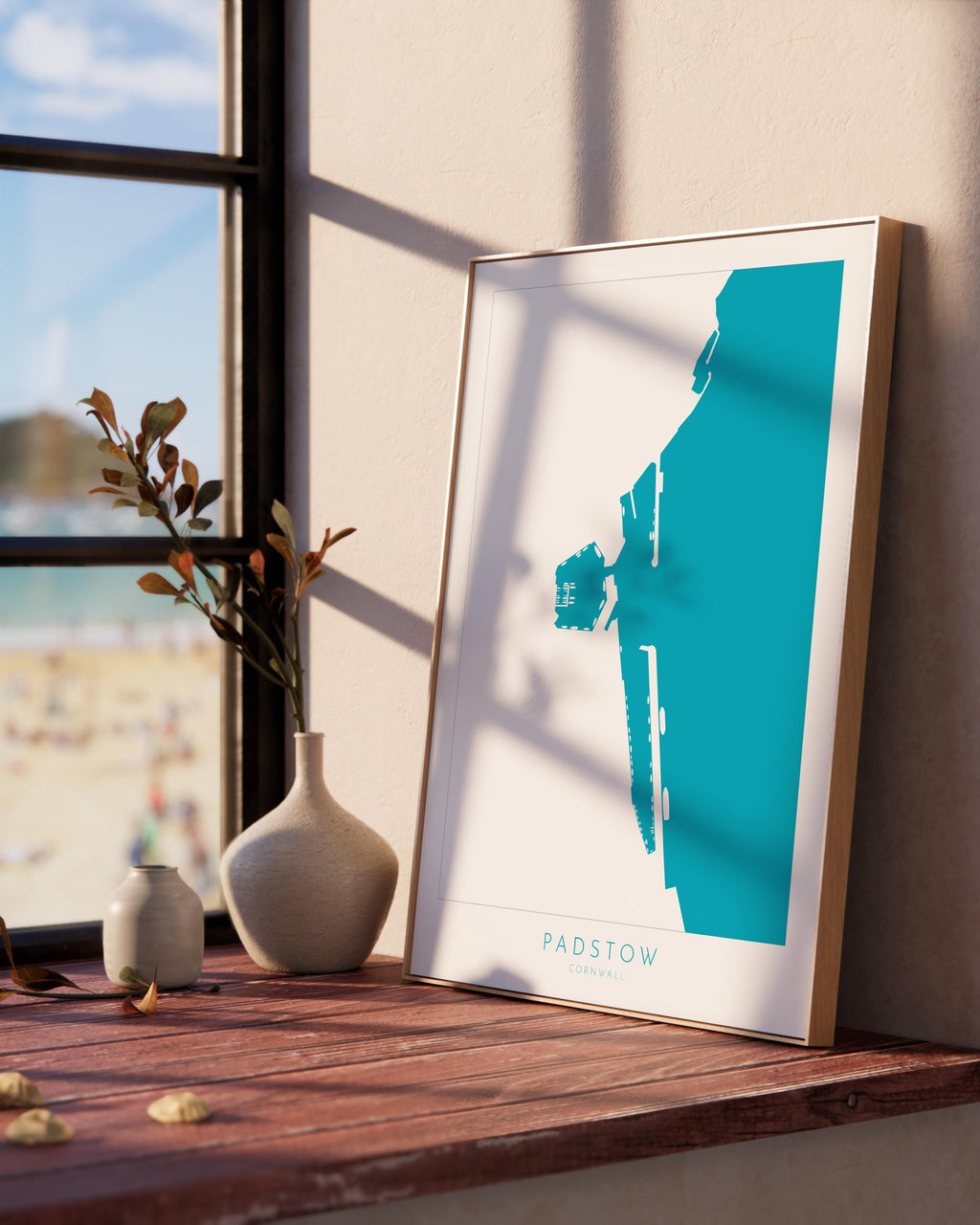 Padstow Print - Cornwall Map, Padstow Map Art, Camel Estuary Art, North Cornwall, Cornish Coast