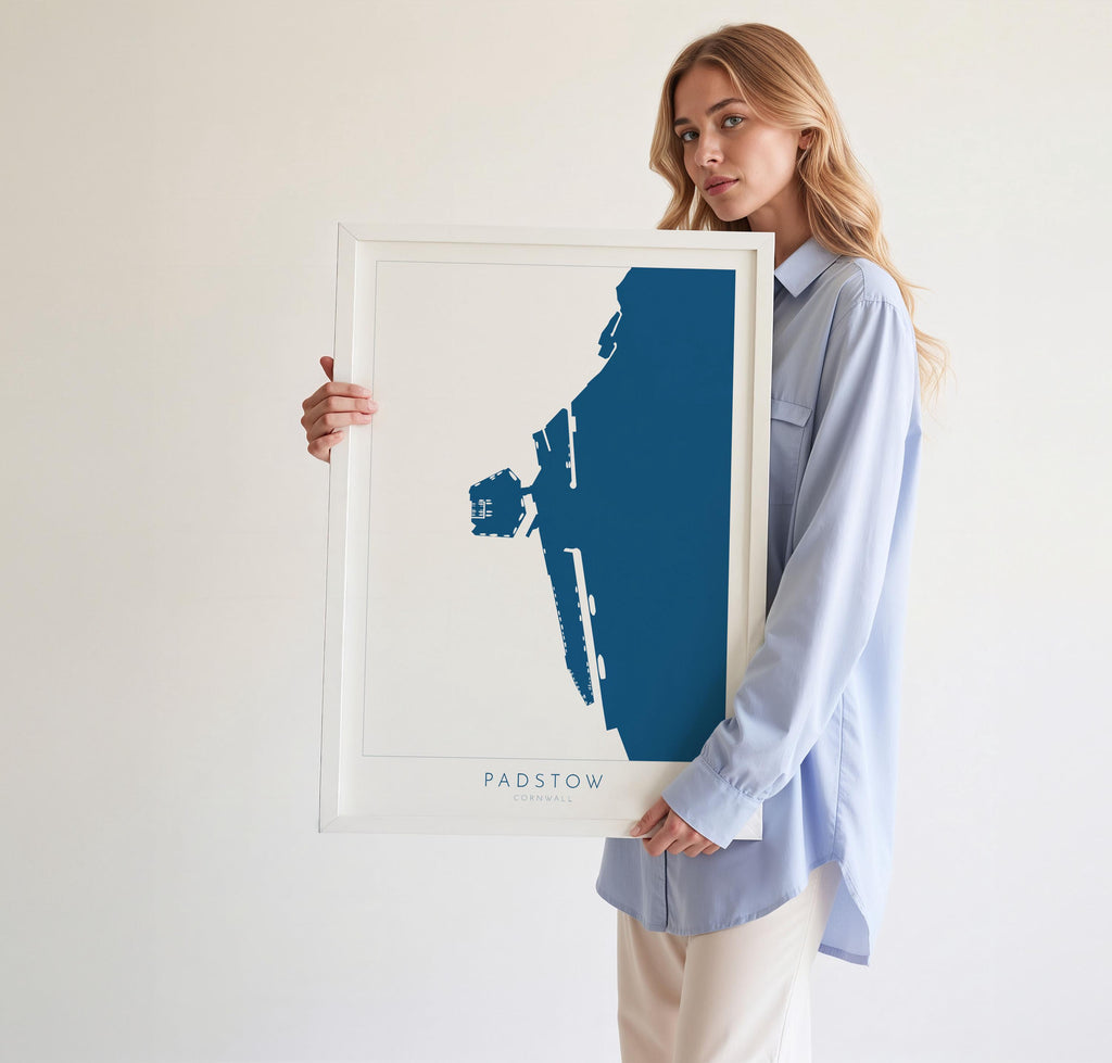 Padstow Print - Cornwall Map, Padstow Map Art, Camel Estuary Art, North Cornwall, Cornish Coast