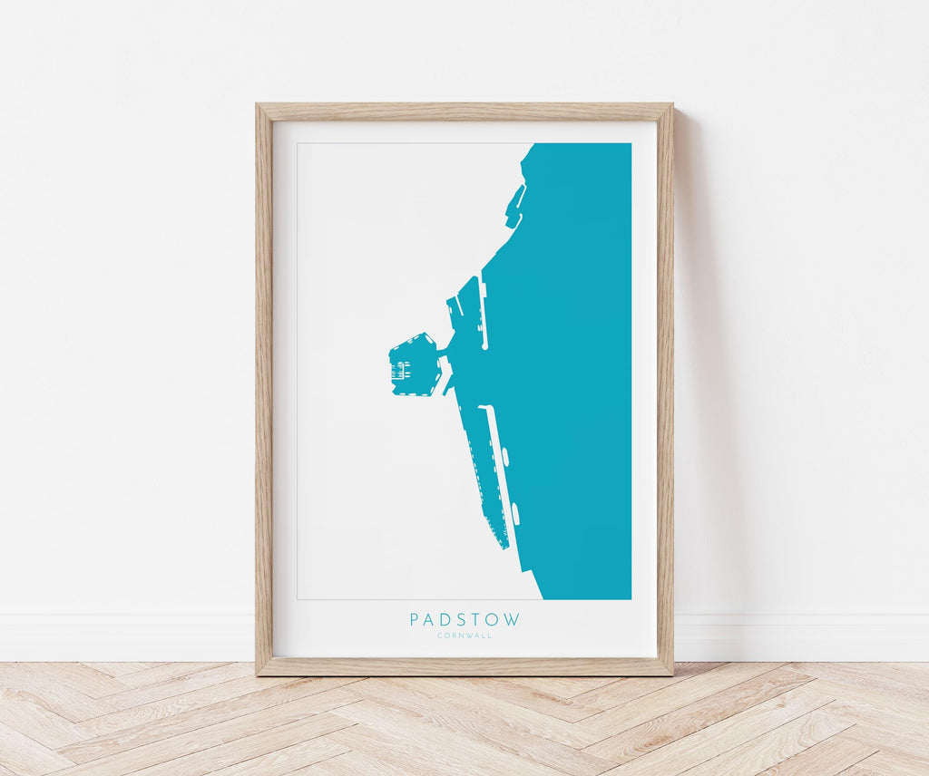 Padstow Print - Cornwall Map, Padstow Map Art, Camel Estuary Art, North Cornwall, Cornish Coast